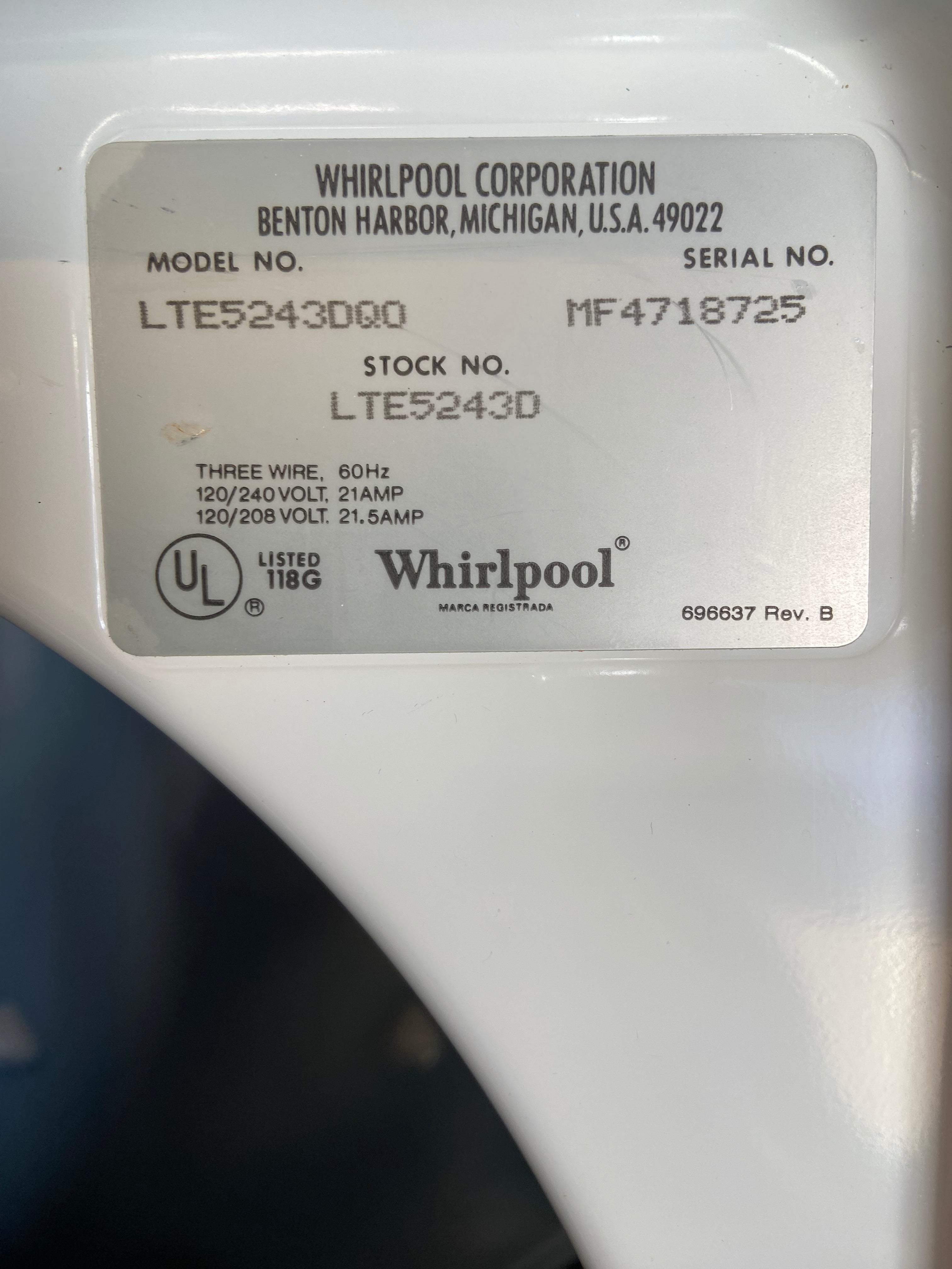 Whirlpool 24” 240v Thin Twin Stackable