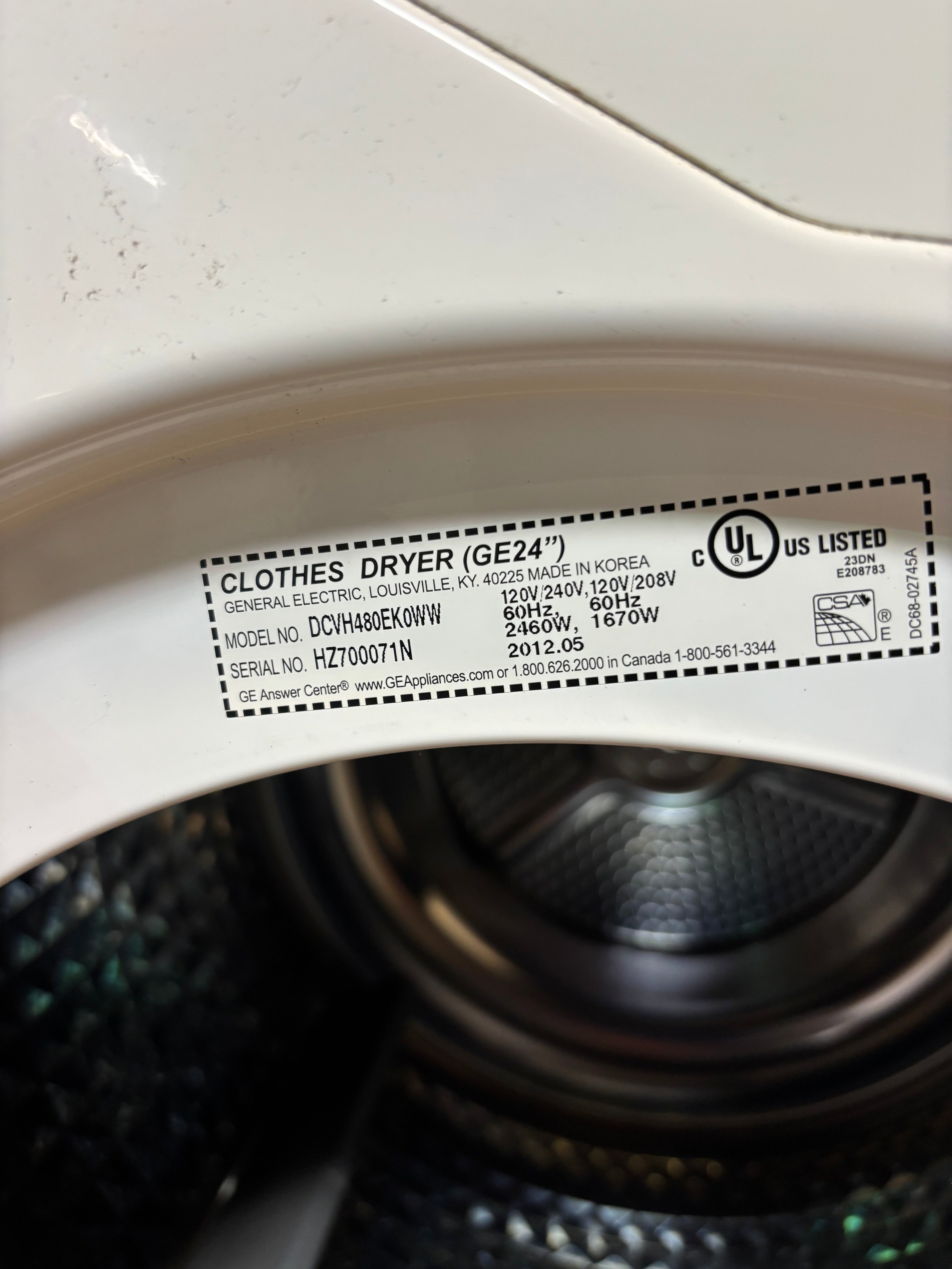 Ge Mini Dryer 24 inch