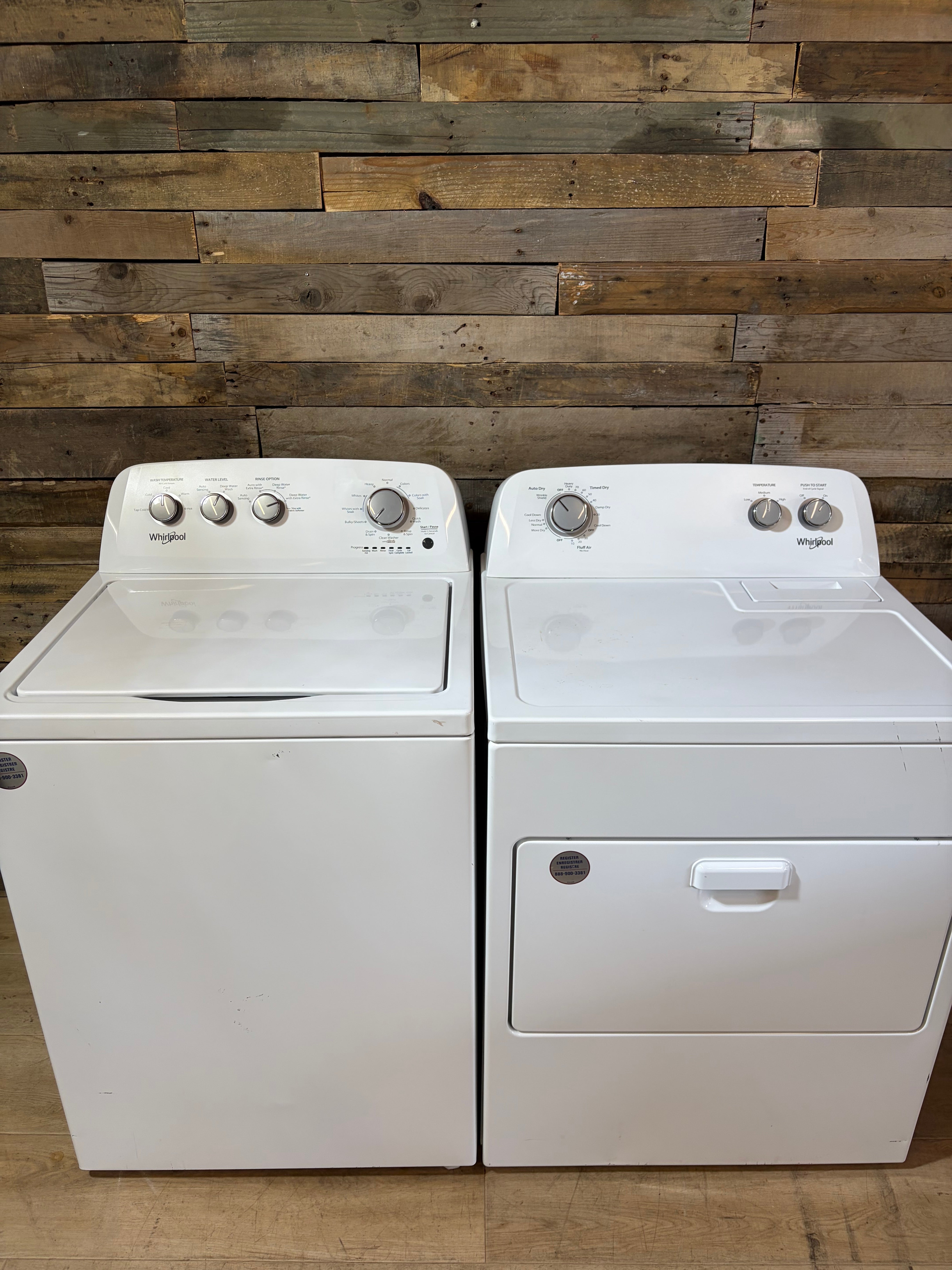 Whirlpool White Large Capacity Top Load Set