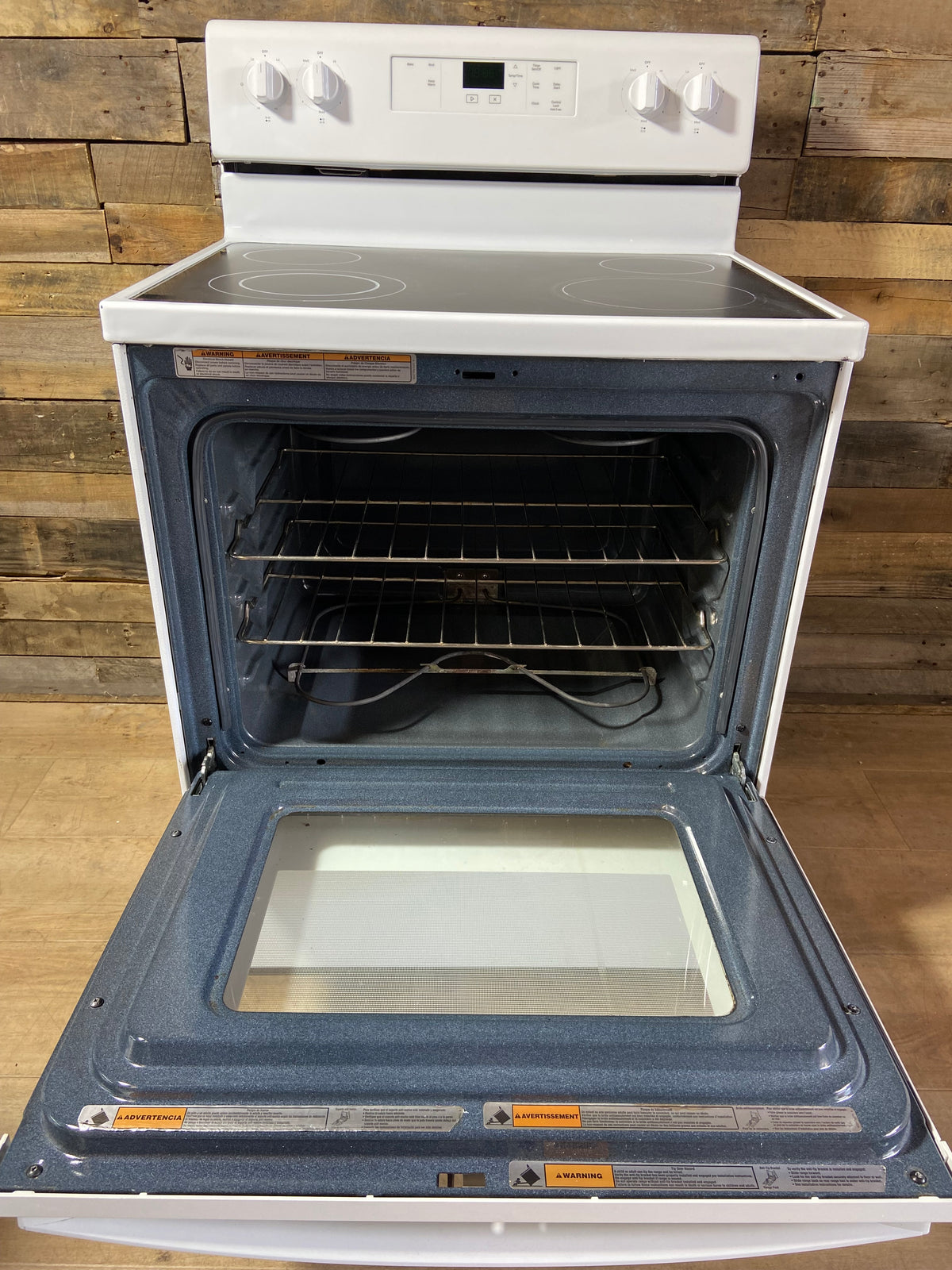 Whirlpool White Glass Top Range