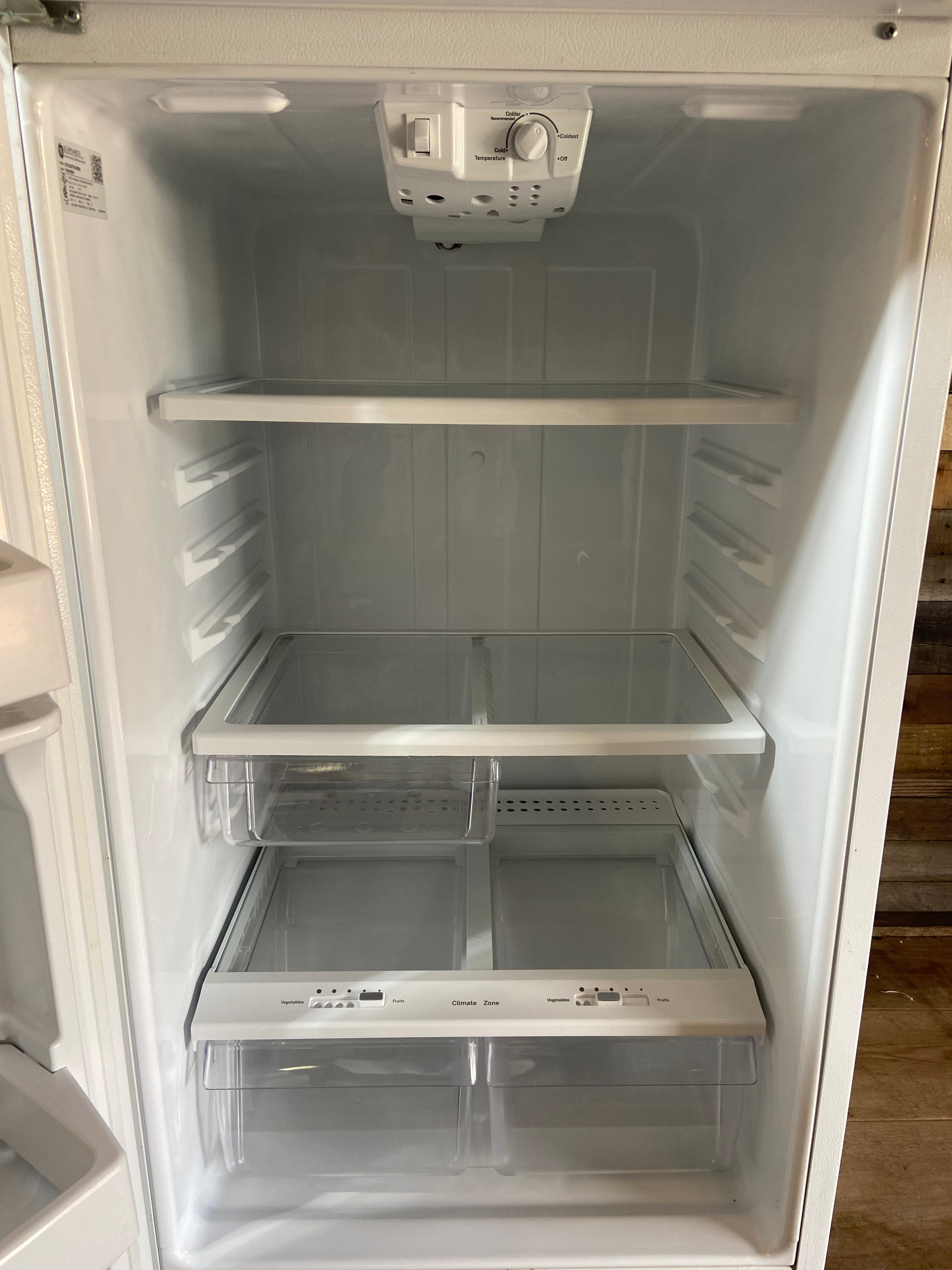 GE White Top Bottom Refrigerator