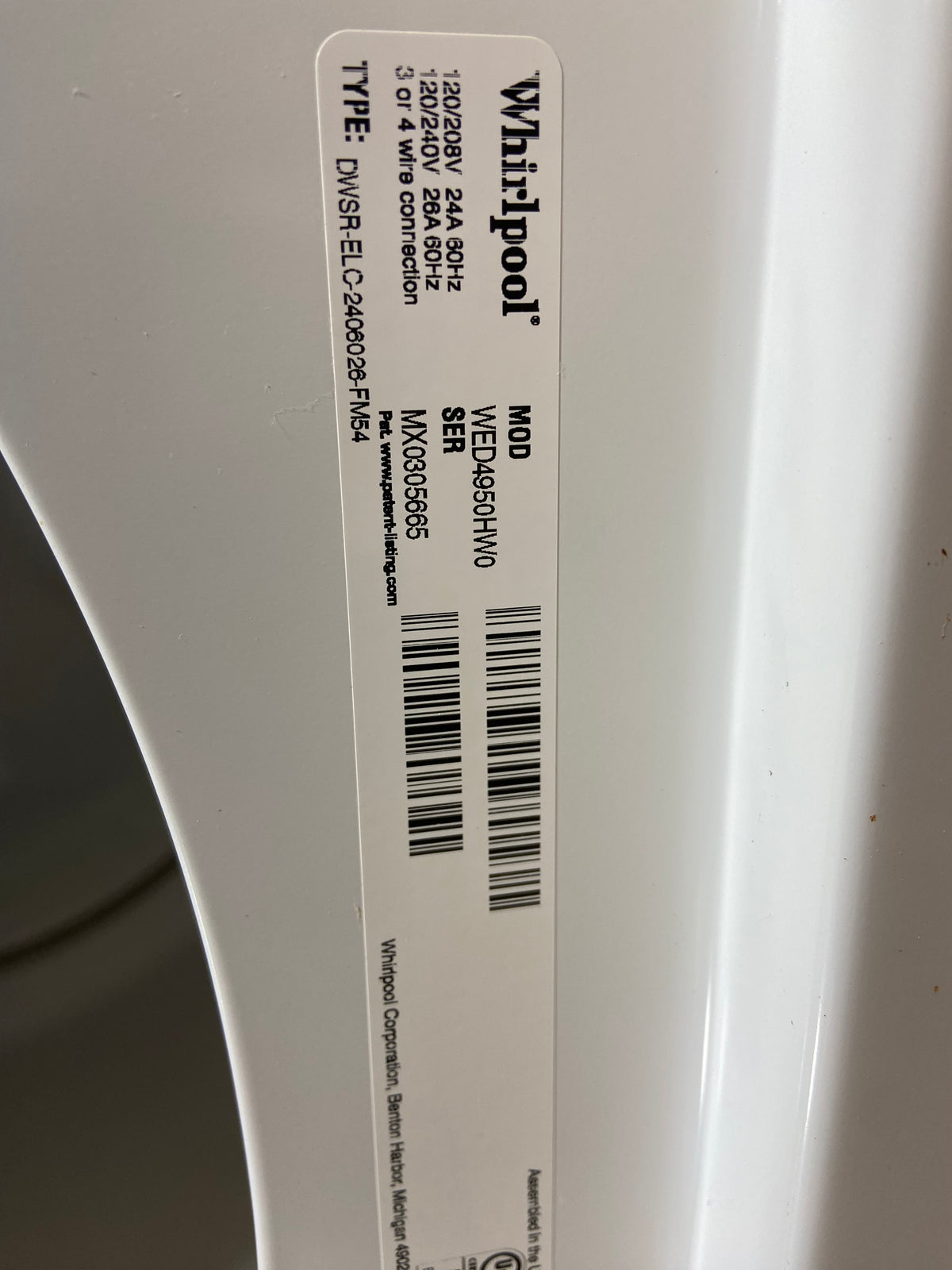 Whirlpool Top Load Grey Panel Washer & Dryer Set