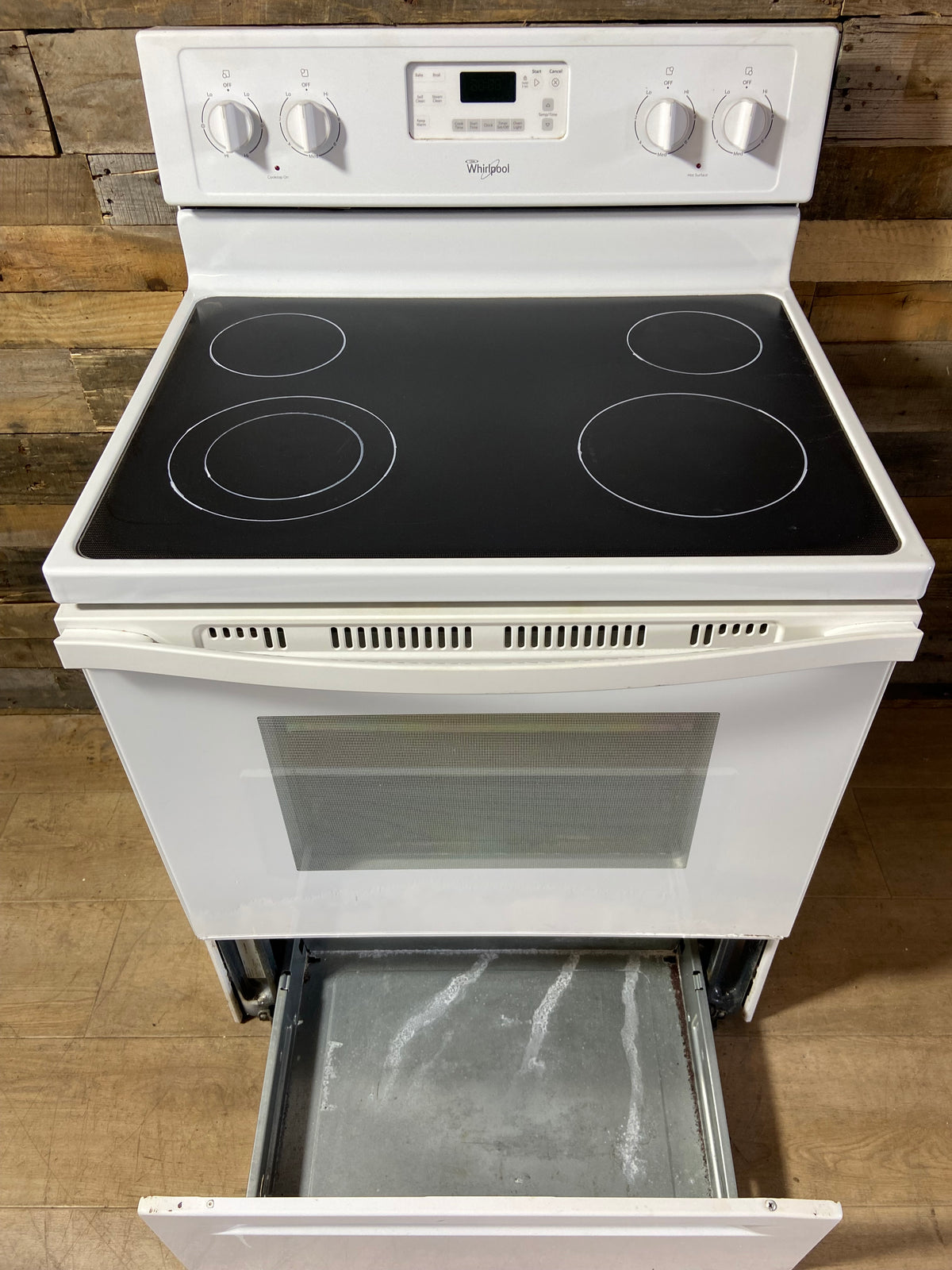 Whirlpool White Glass Top Range