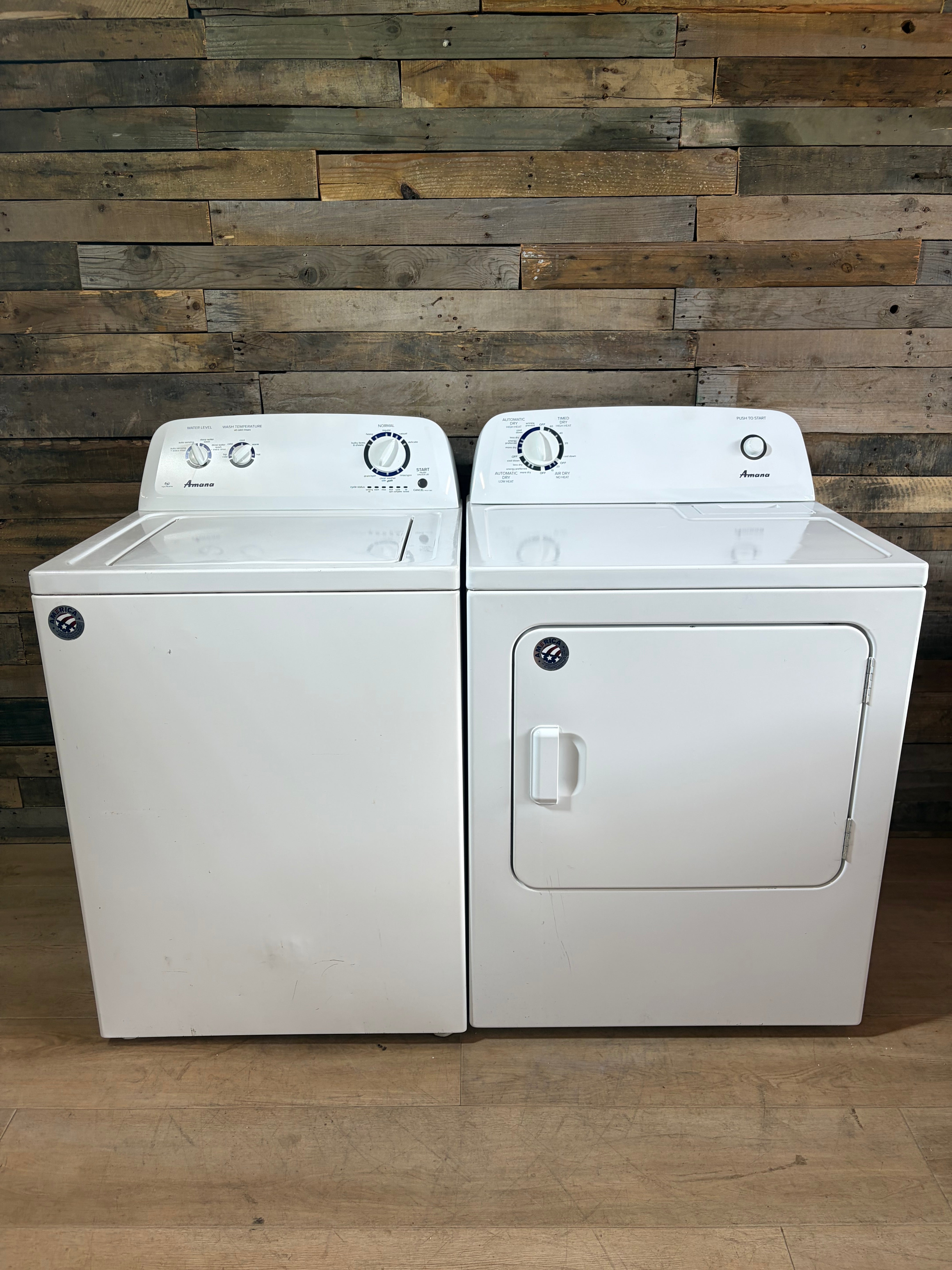 Amana White Top Load Washer Dryer Set