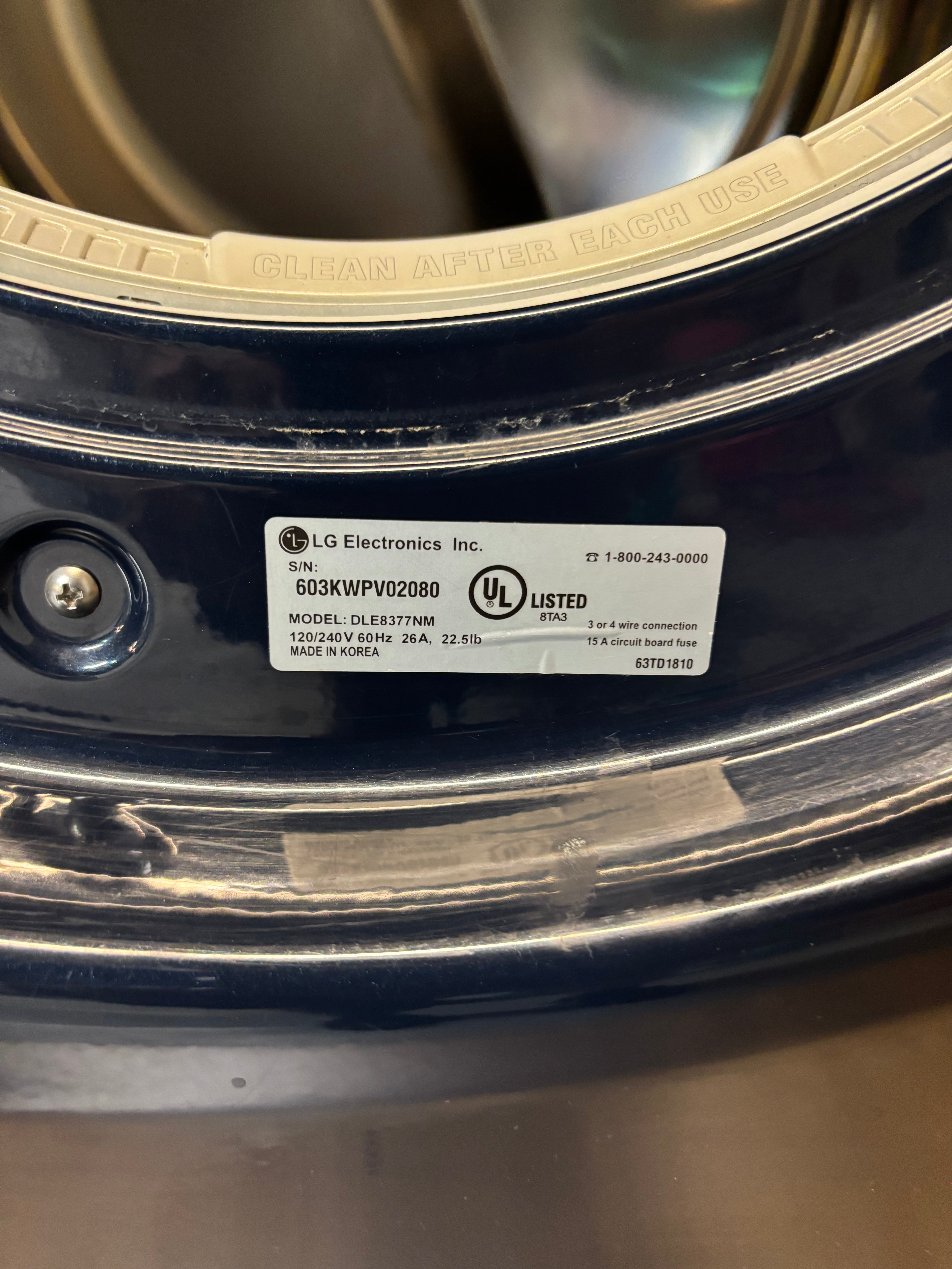 Blue LG Tromm Dryer
