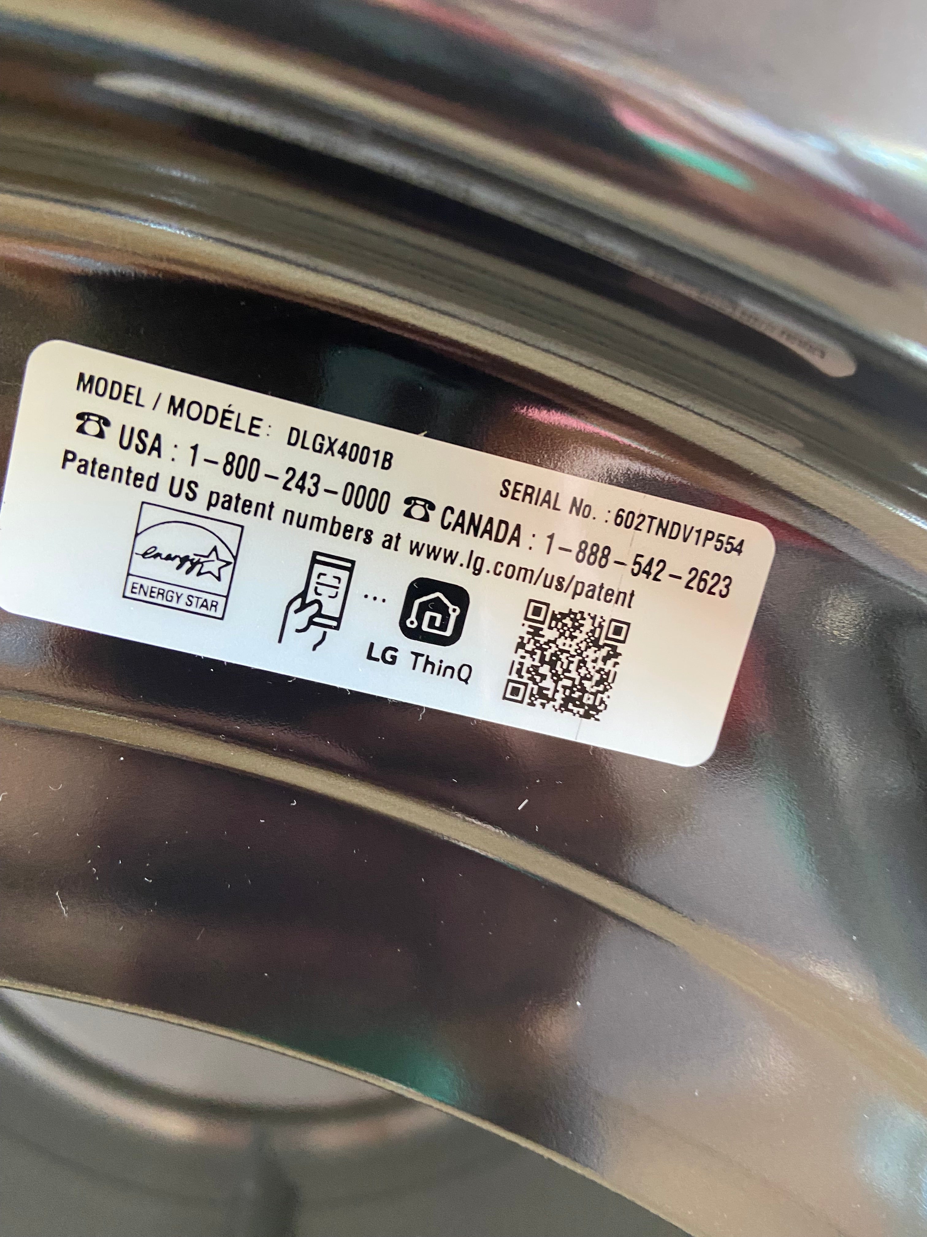 LG Thin Q Grey Rose Gold Front Load Set Gas Dryer