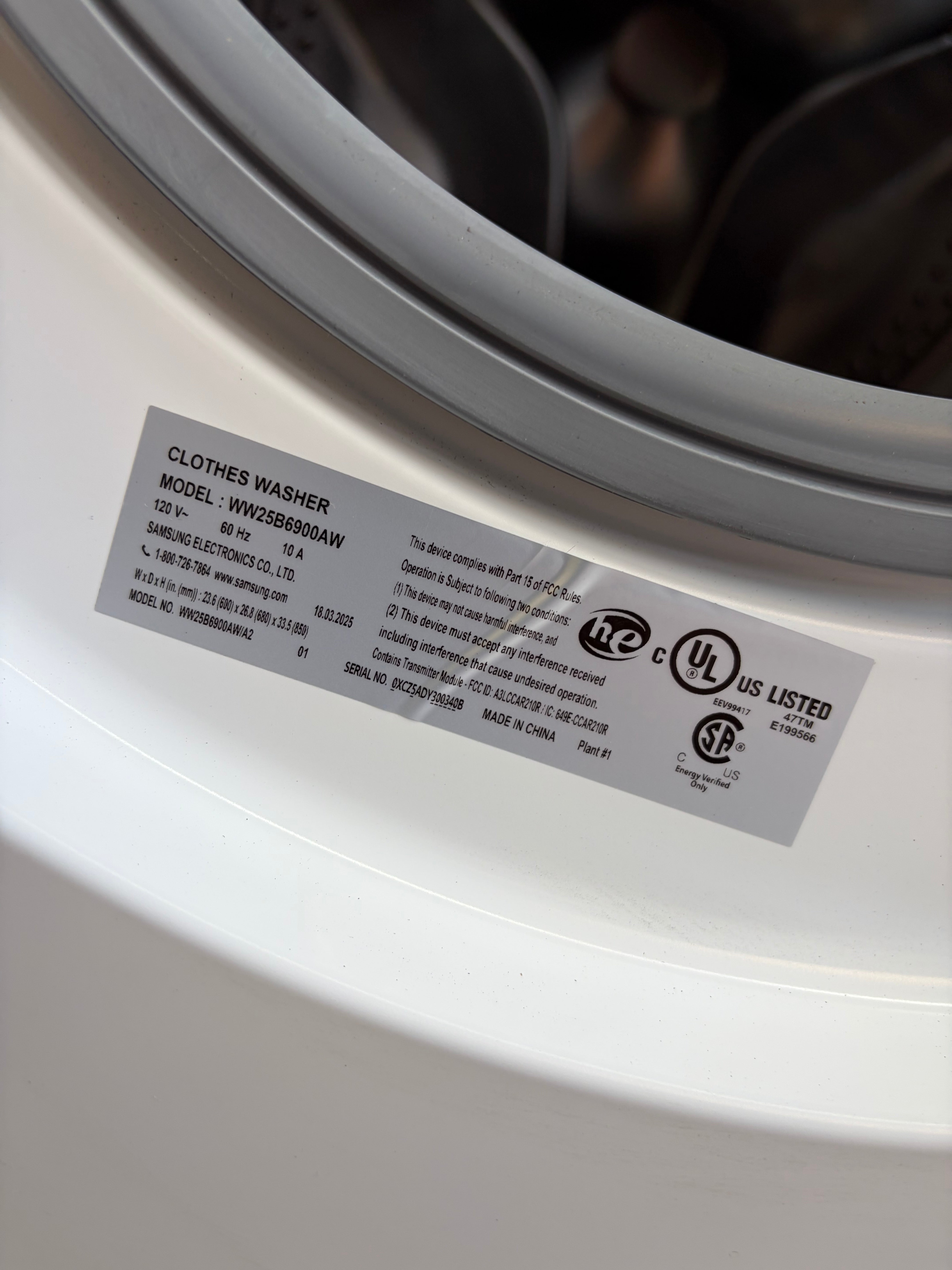 2.5 cu. ft. Compact Front Load Washer and Dryer with AI Smart Dial and Super Speed Wash in White