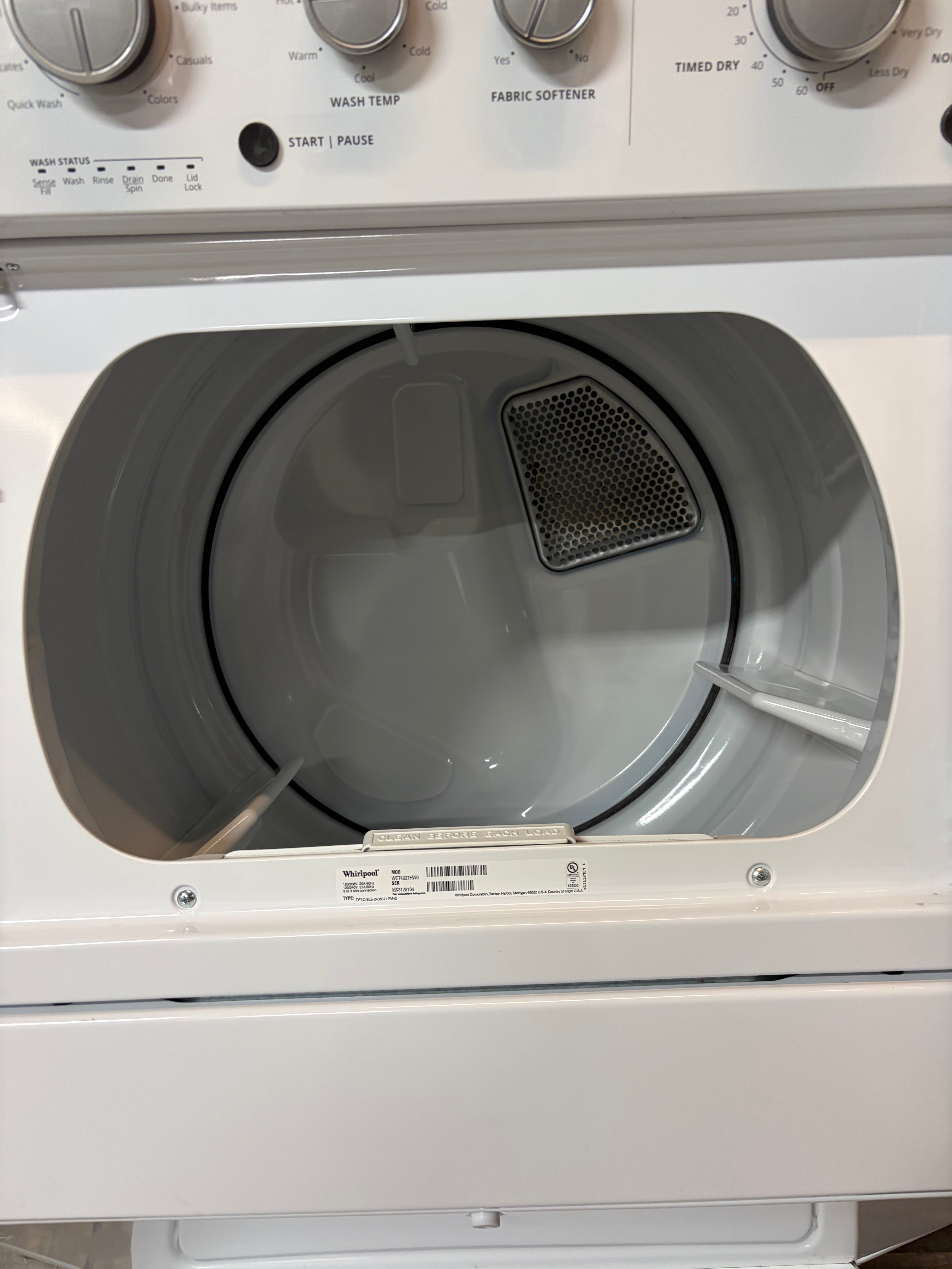 Whirlpool 27in 240v Stackable