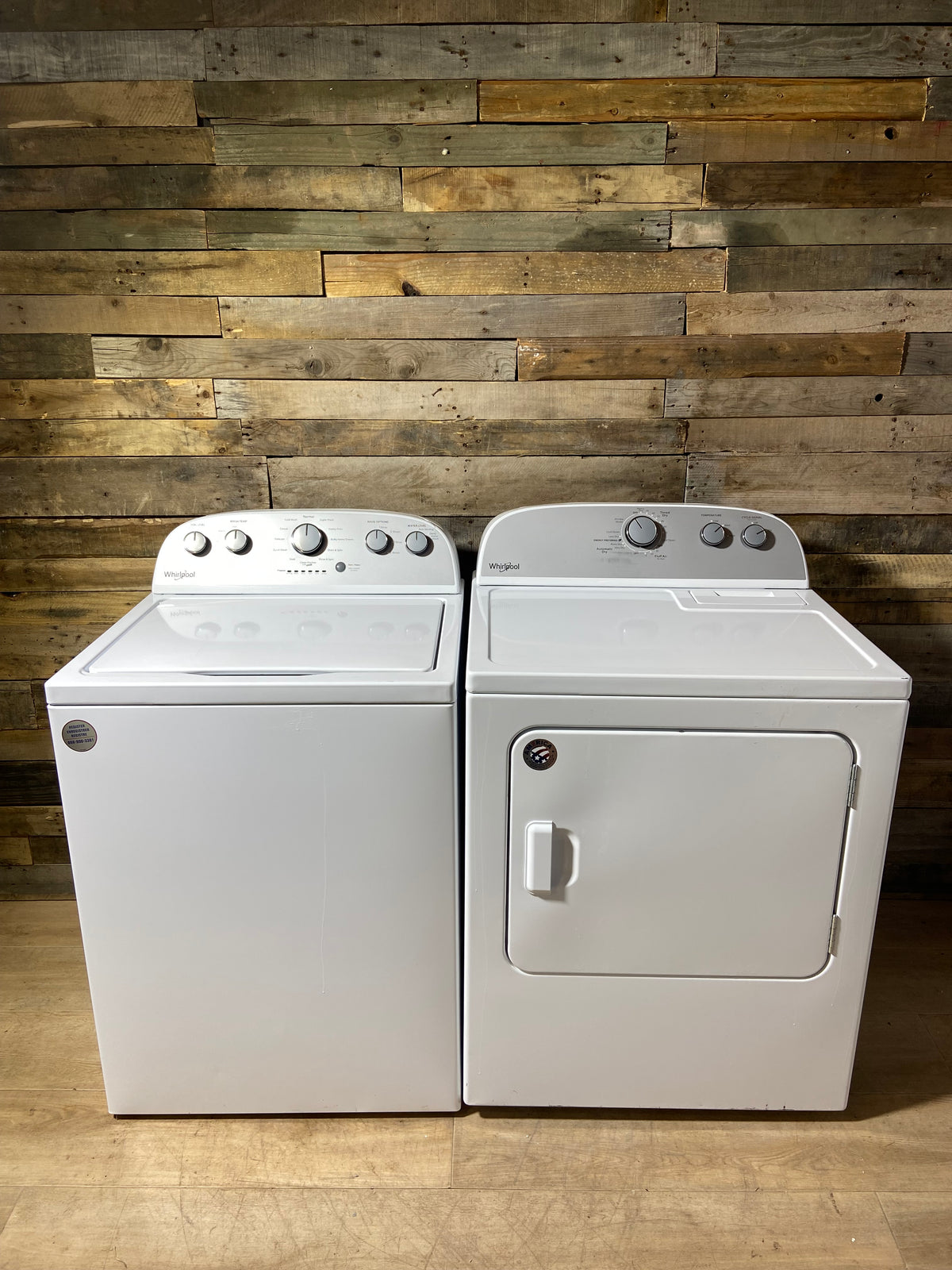 Whirlpool Top Load Grey Panel Washer & Dryer Set