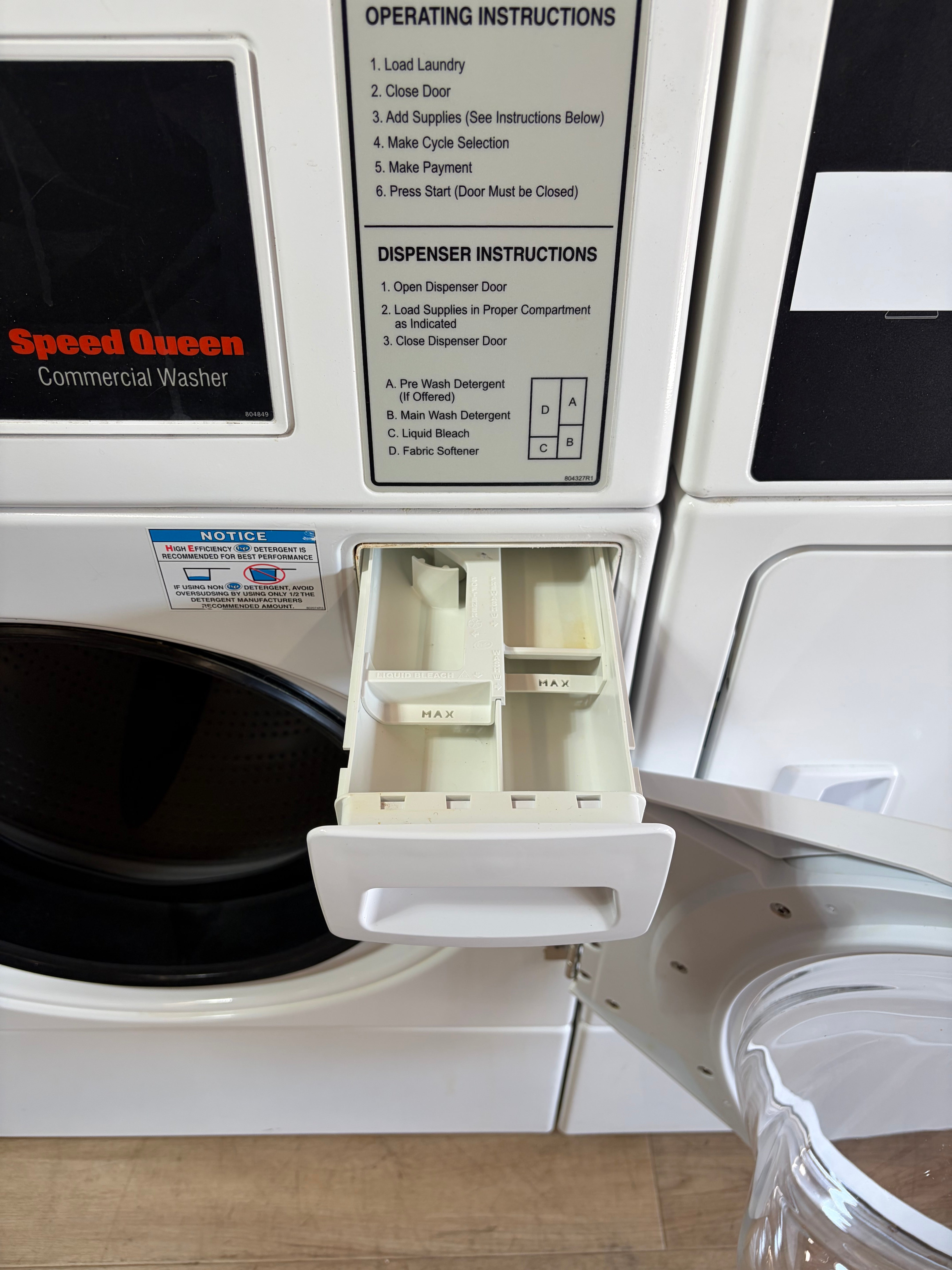 SpeedQueen Commercial Front Load Washer Dryer Set