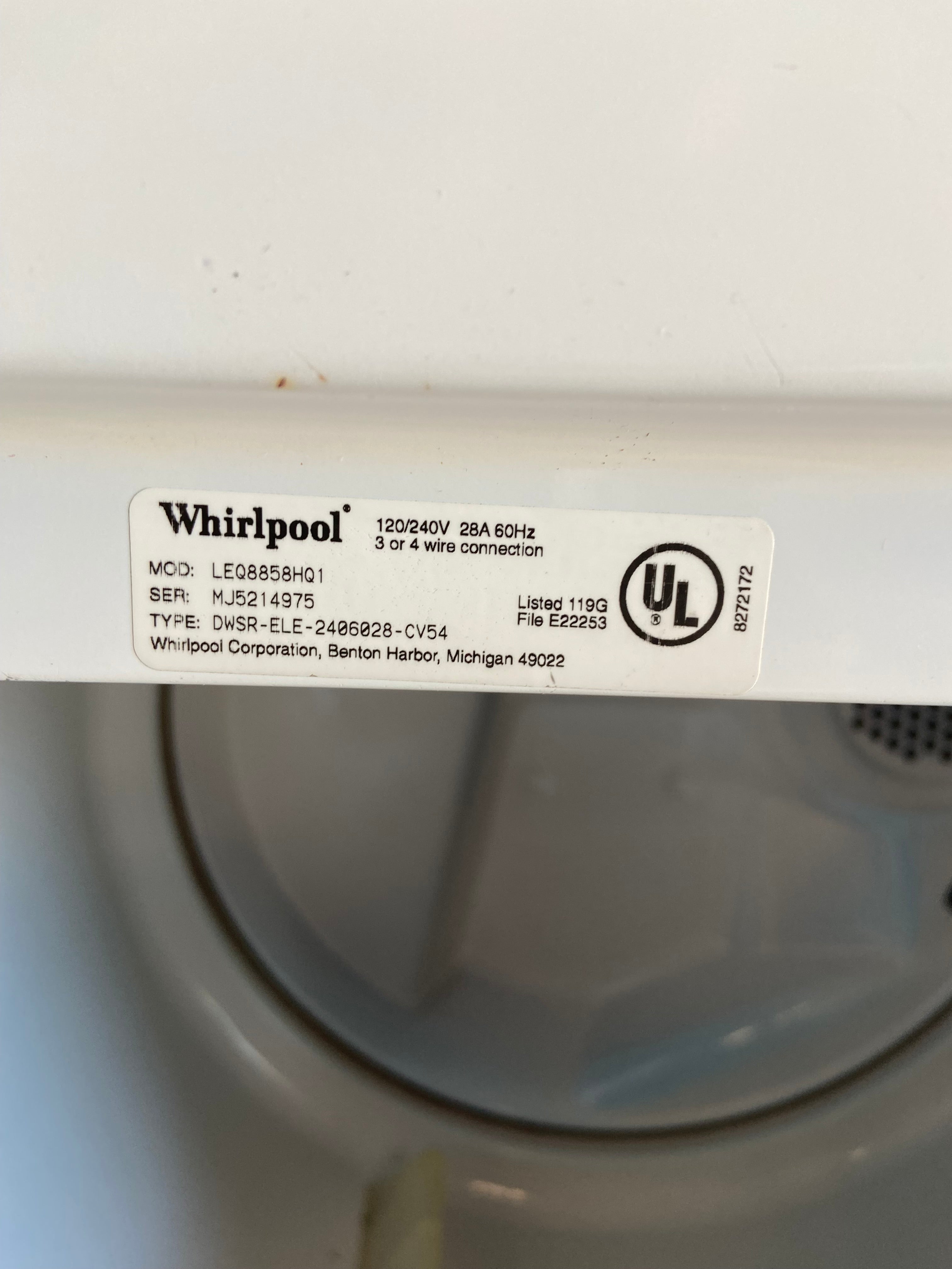 Whirlpool White Dryer