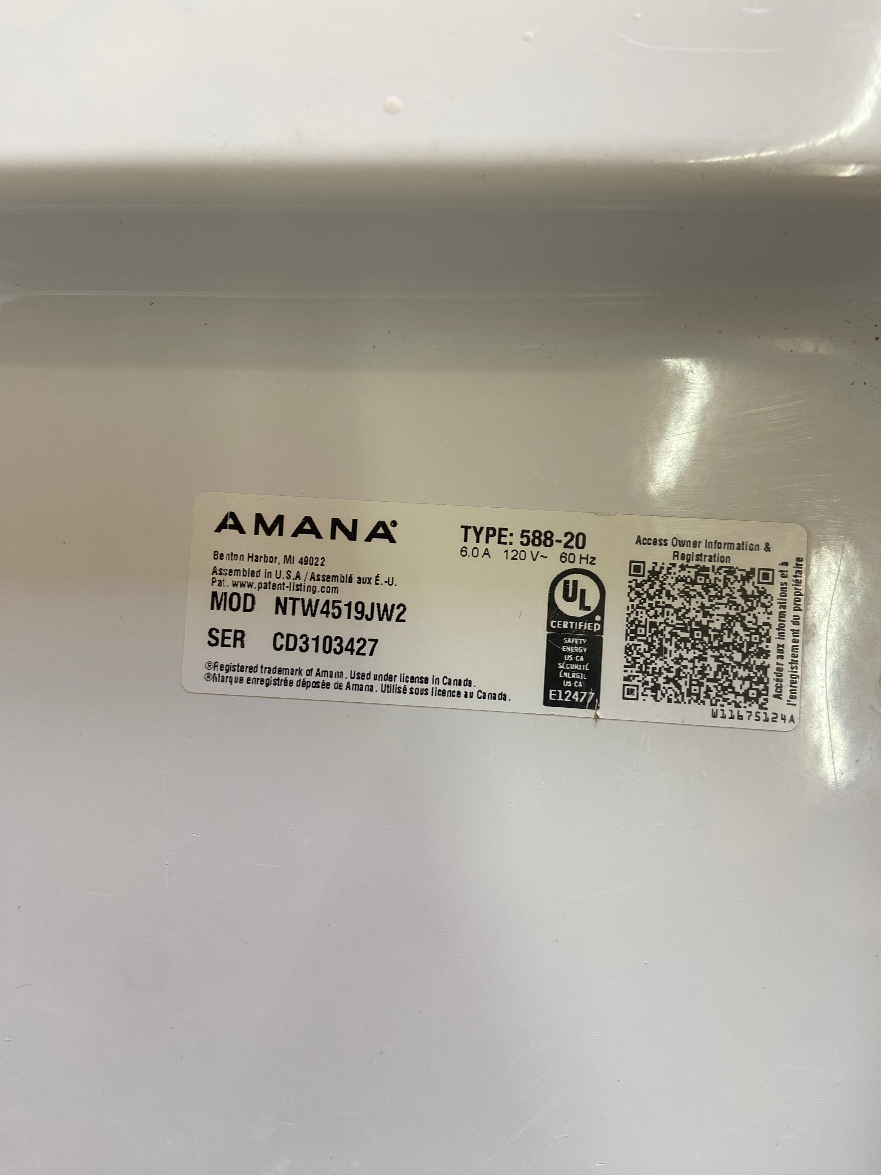 Amana Large Capacity Top Load Washer