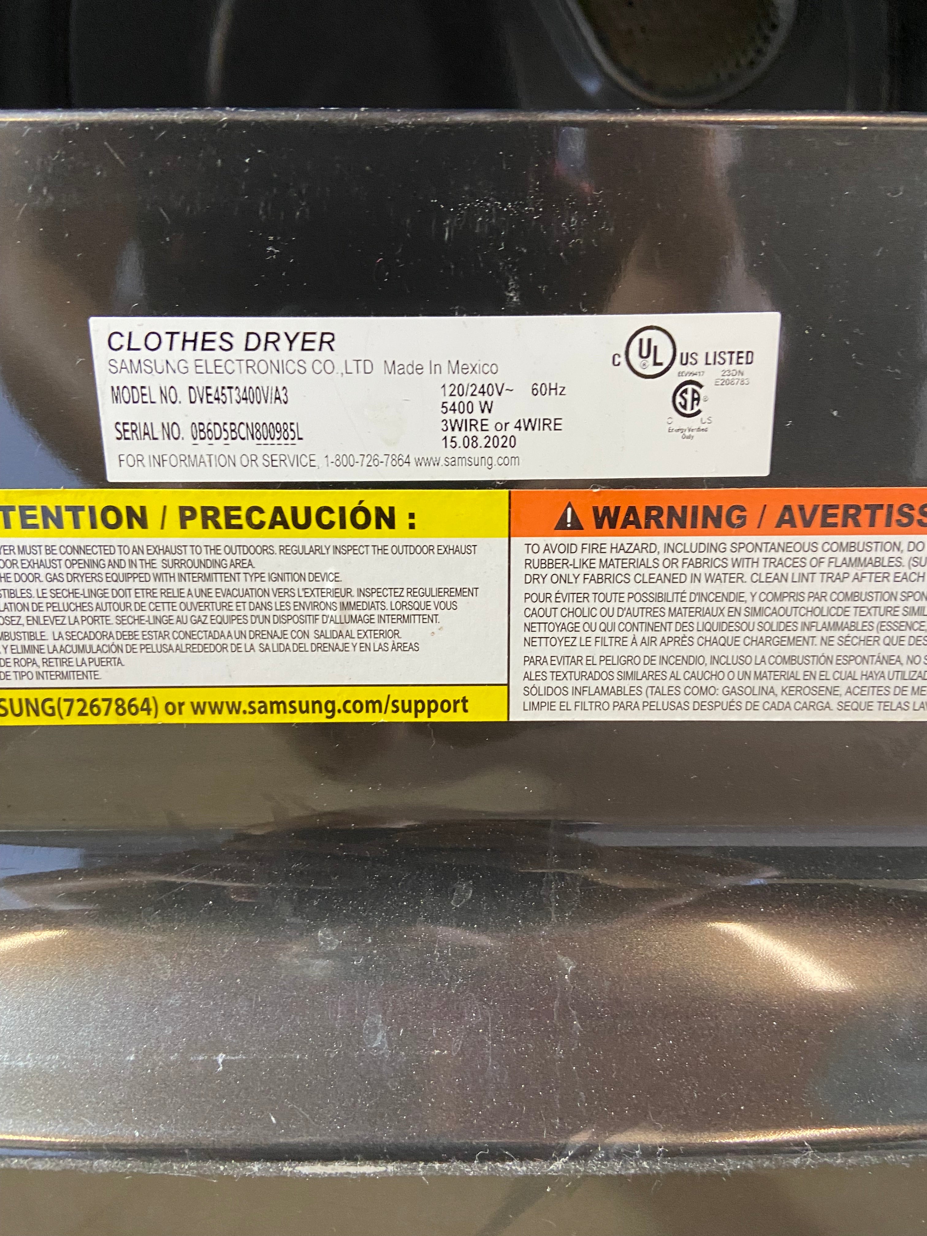 Samsung Black Stainless Washer & Dryer Set