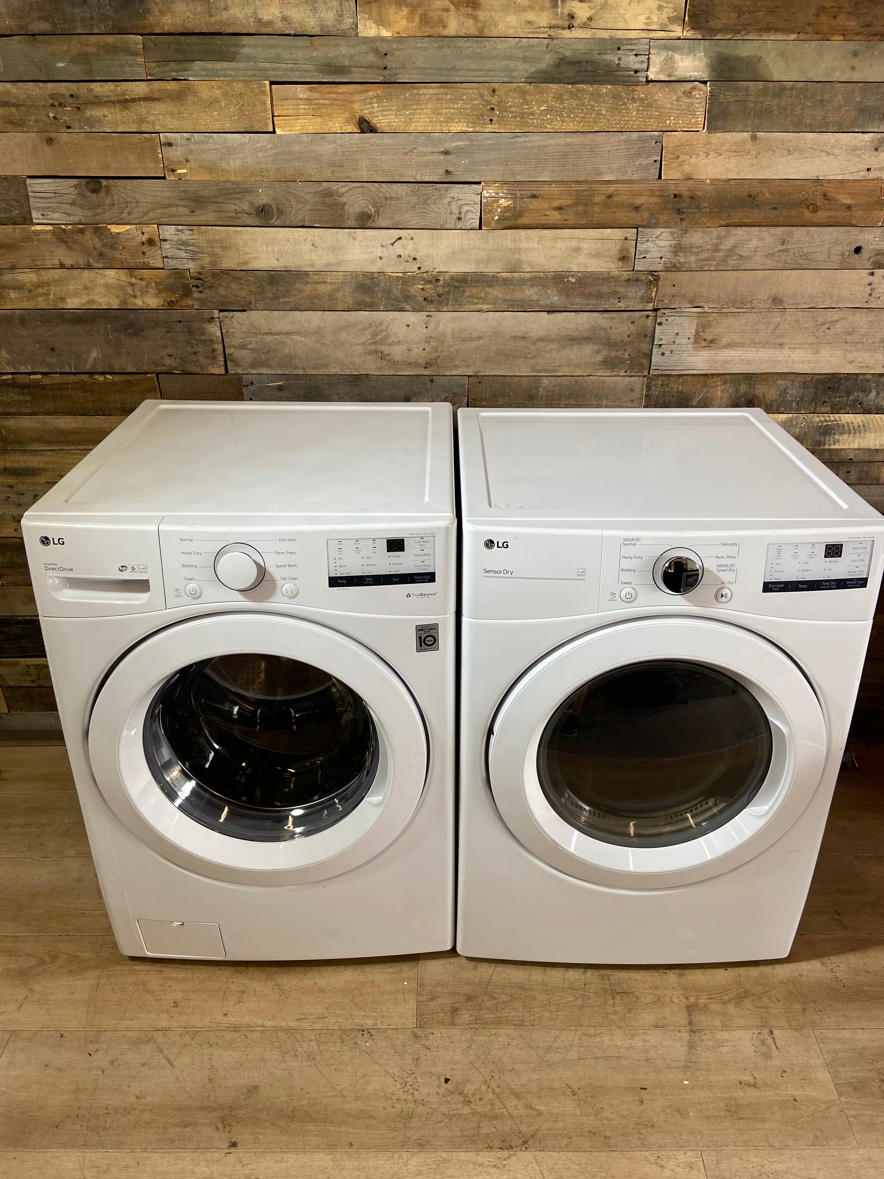 LG White Front Load Washer & Dryer Set