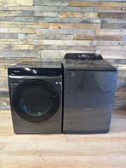 Black Samsung 5.0 Cu Ft Washer and Smart Dryer
