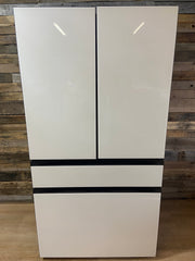 Samsung Bespoke Counter-Depth Beverage Center 23-cu ft 4 -Door 36-in Wide with Dual Ice Maker and Door within Door ( White Glass )