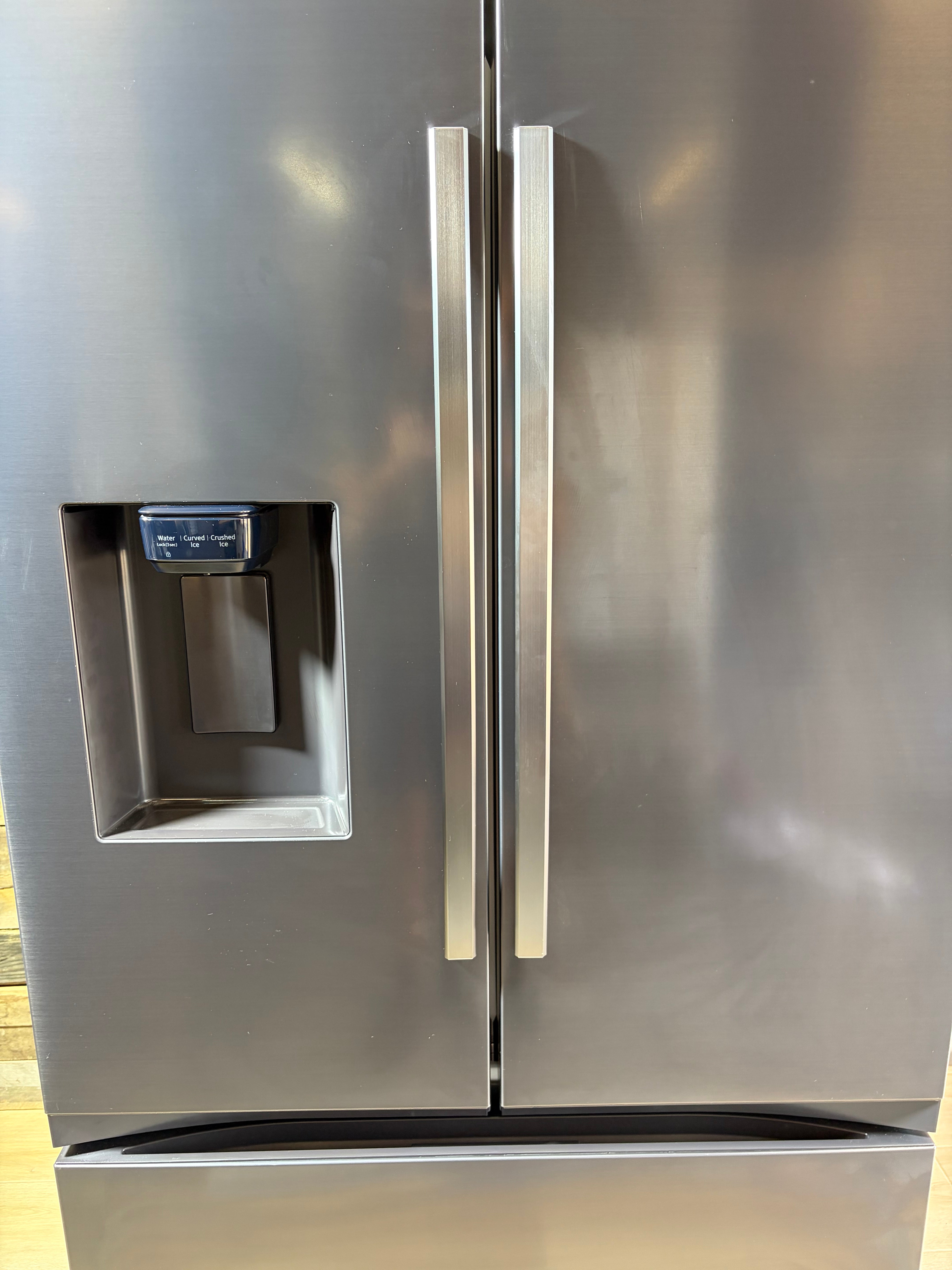 Samsung – 31 Cu. Ft. Mega Capacity 3-Door French Door Refrigerator with Four Types of Ice (Matte Black Steel)