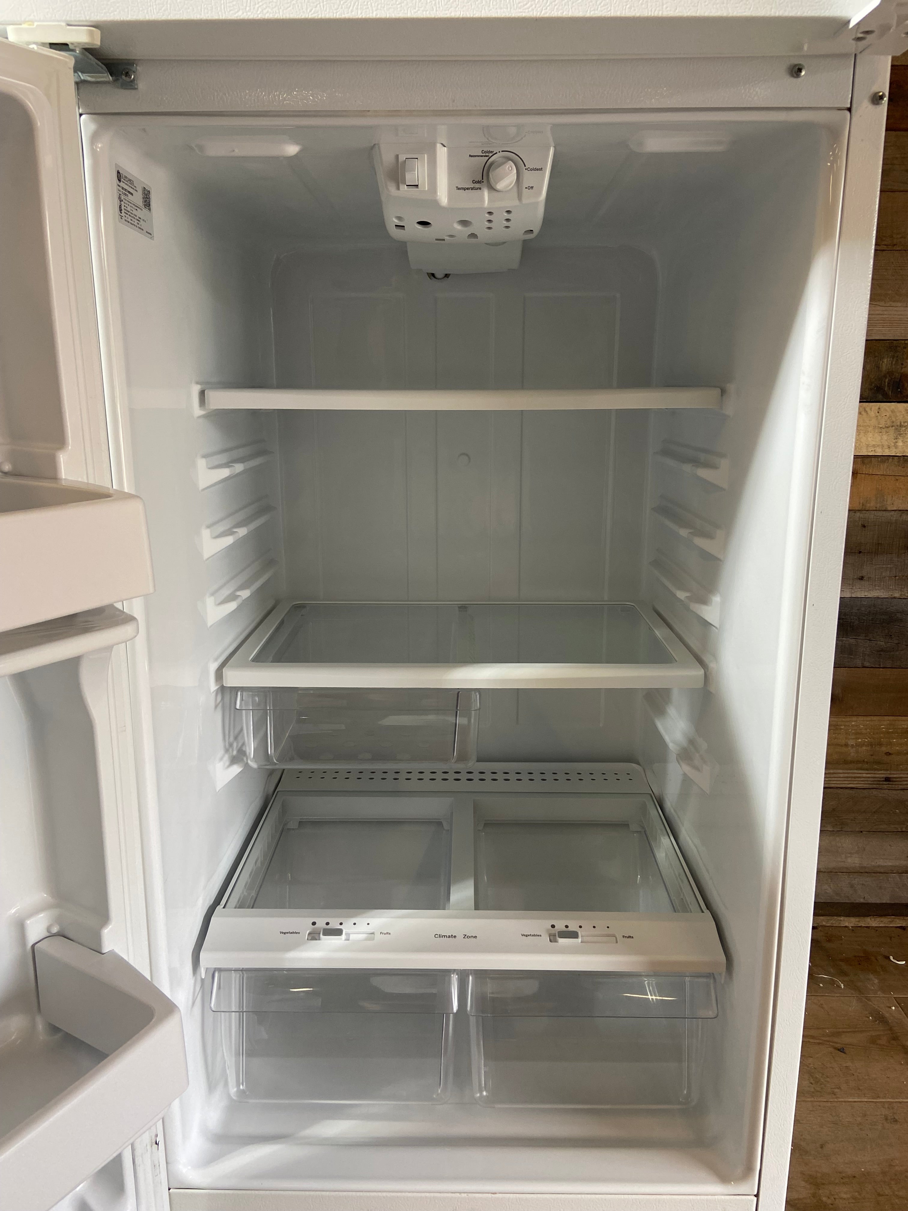 GE White Top Bottom Refrigerator