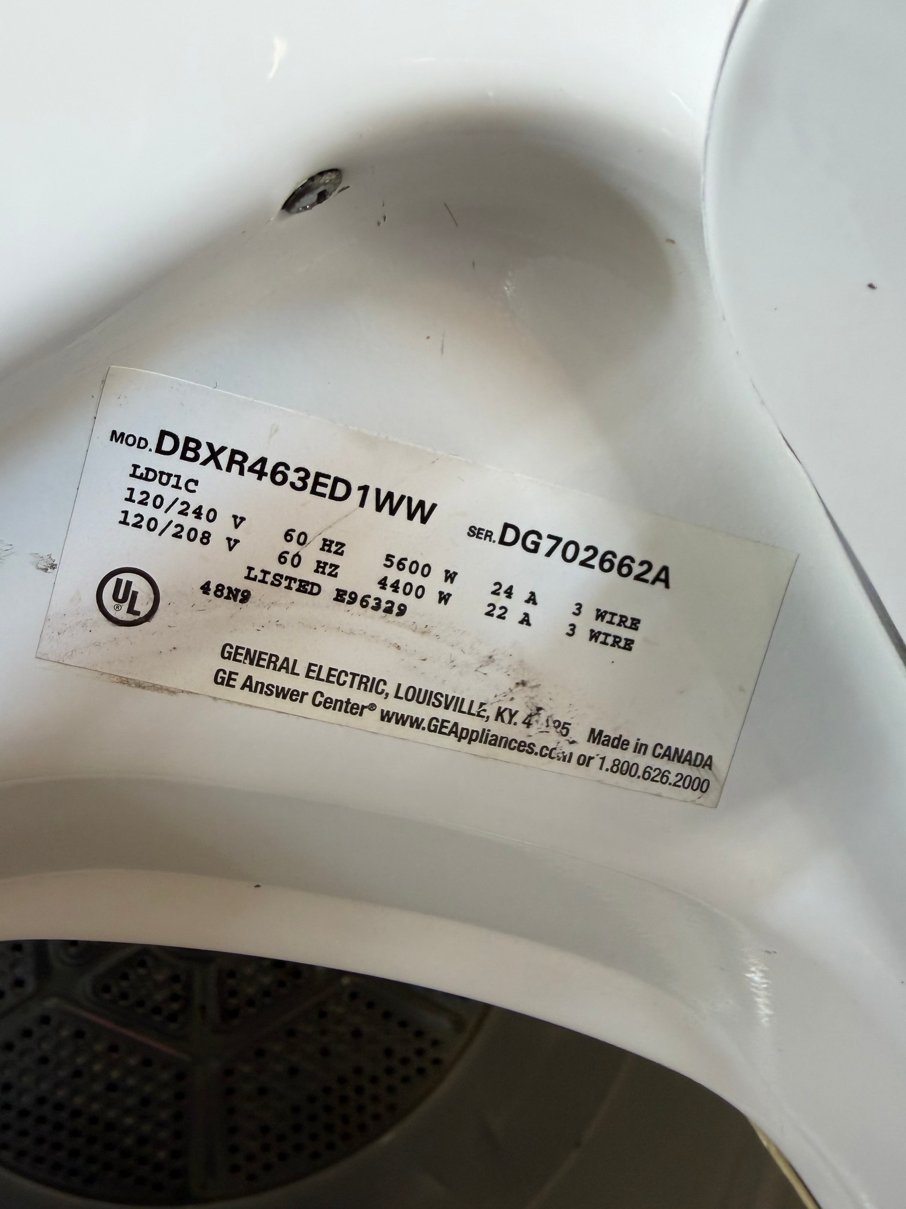 White GE Dryer