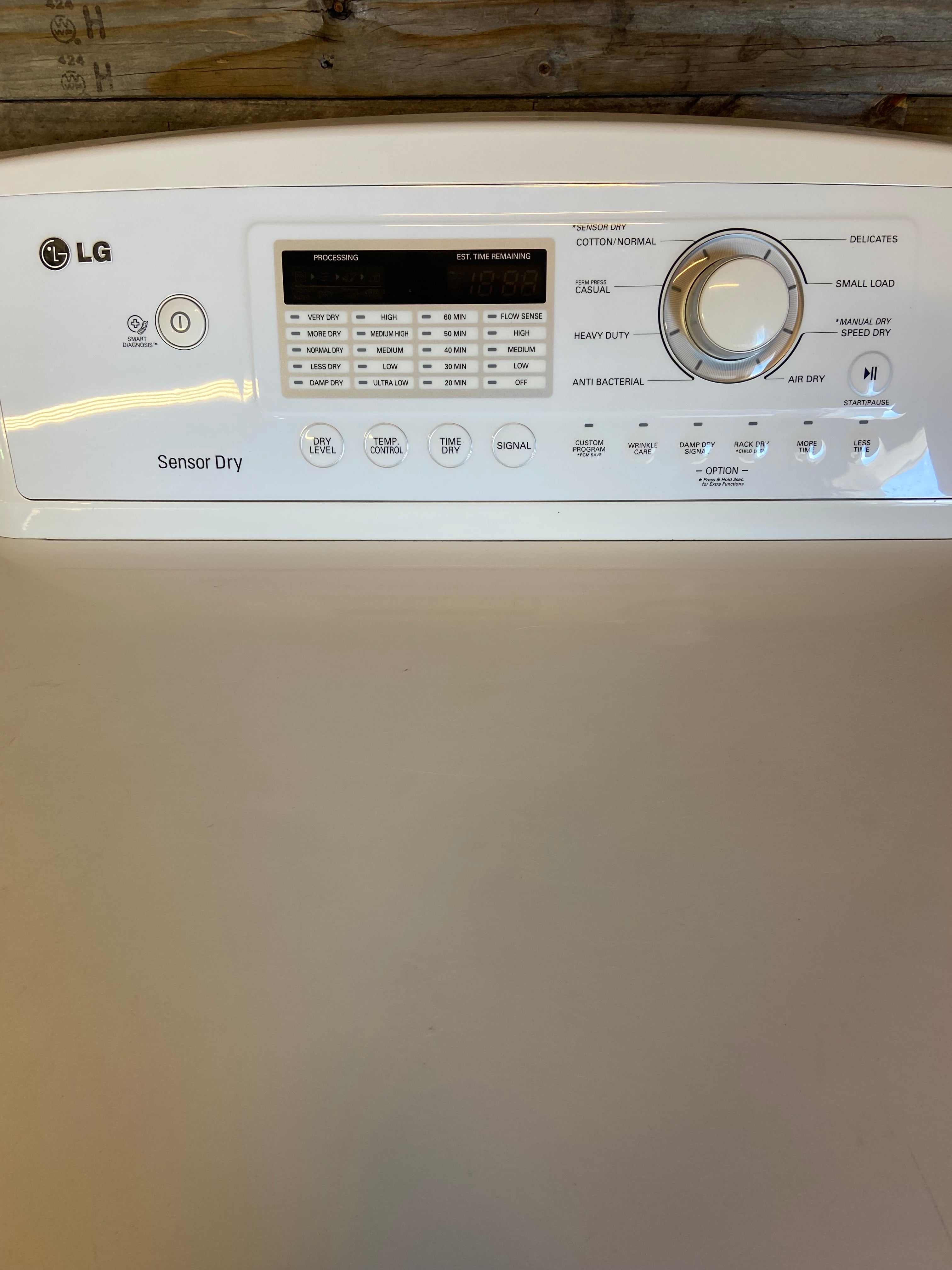 White Lg Large Capacity Dryer