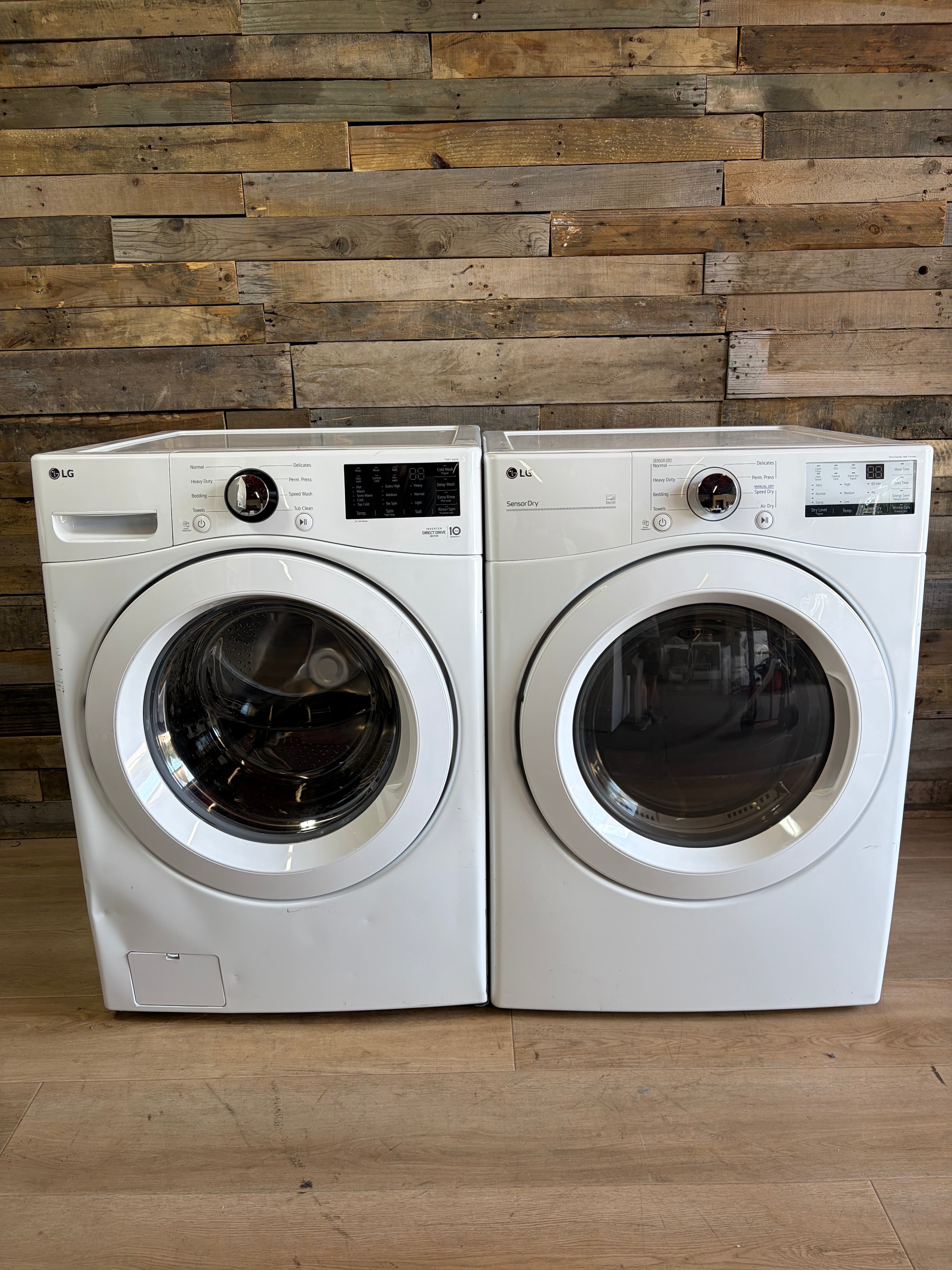 LG Direct Drive White Front Load Set