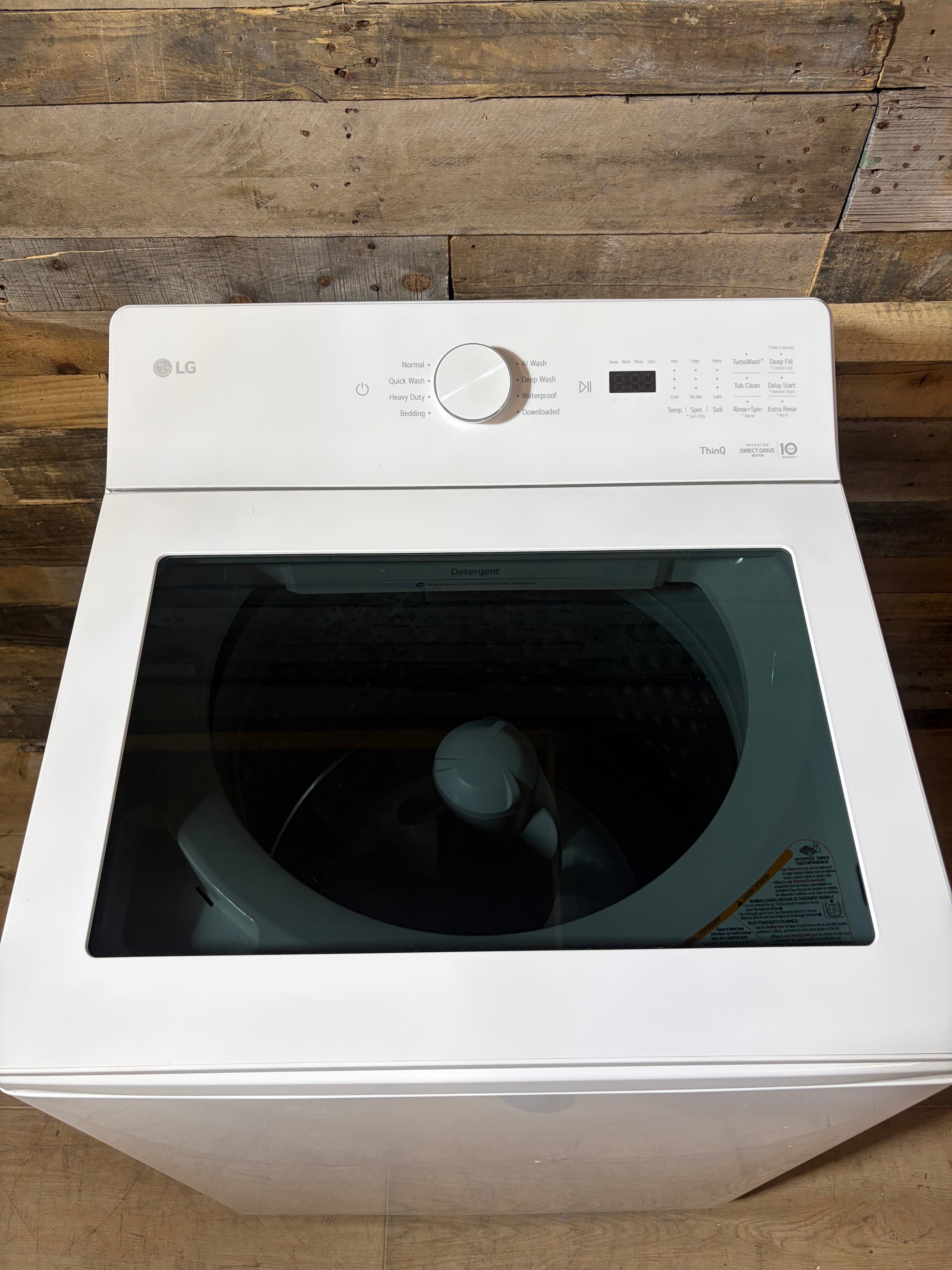 LG 4.8 Cu. Ft. Alpine White Agitator Top Load Washer with EasyUnload™ & AI Sensing