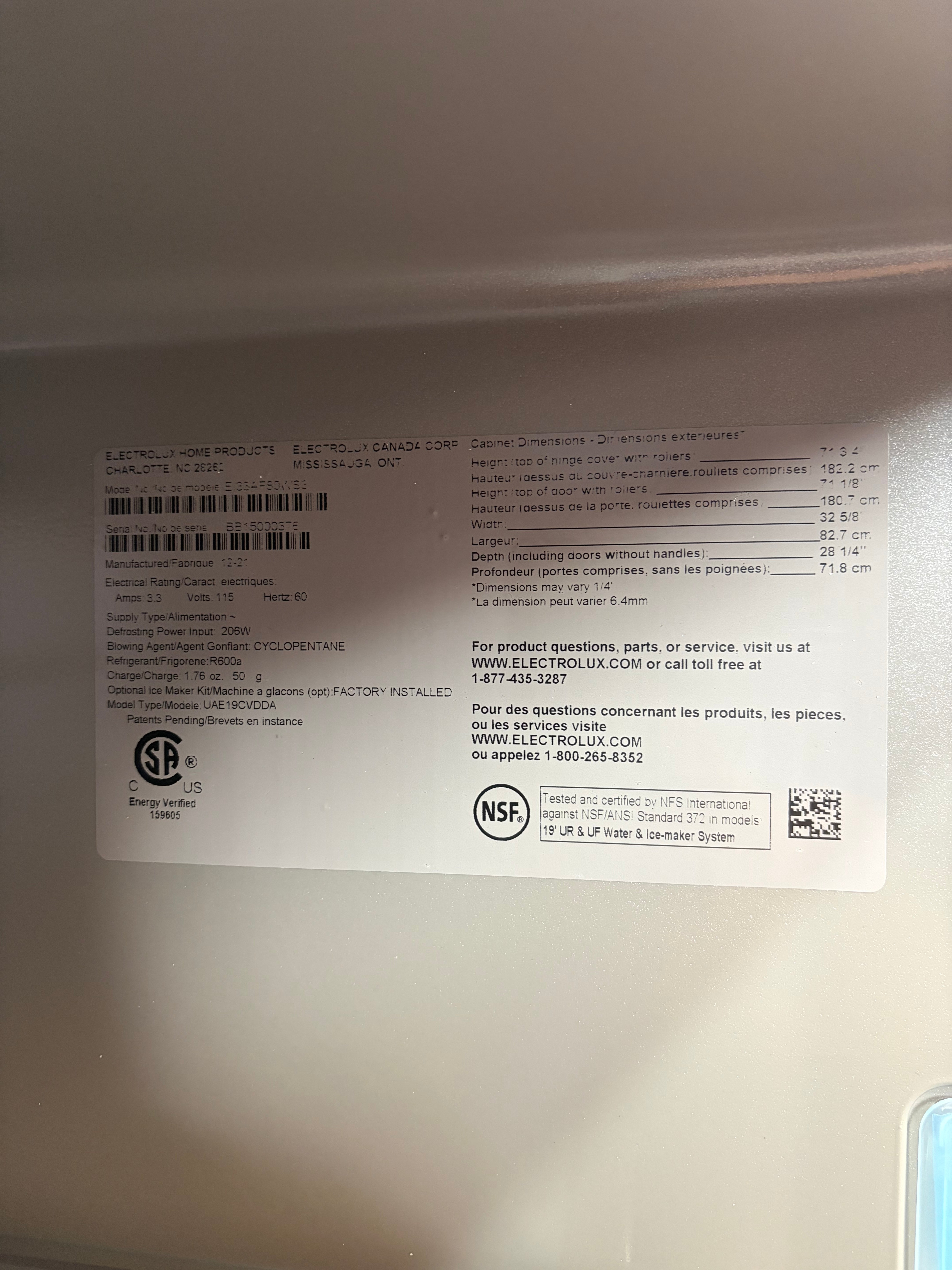 Electrolux Black Stainless 19 Cu. Ft. Single-Door Freezer