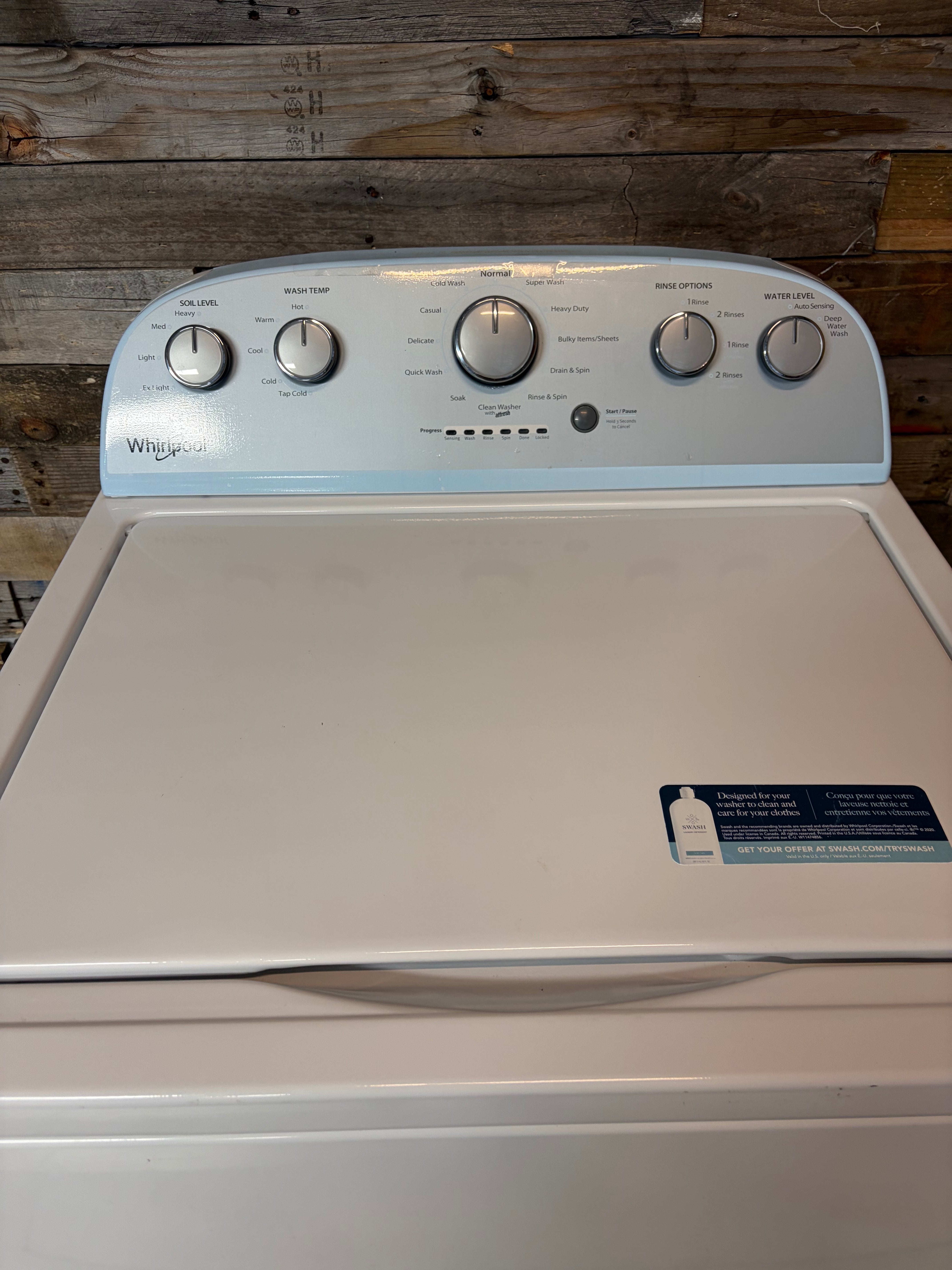 Whirlpool Grey Face Top Load Washer