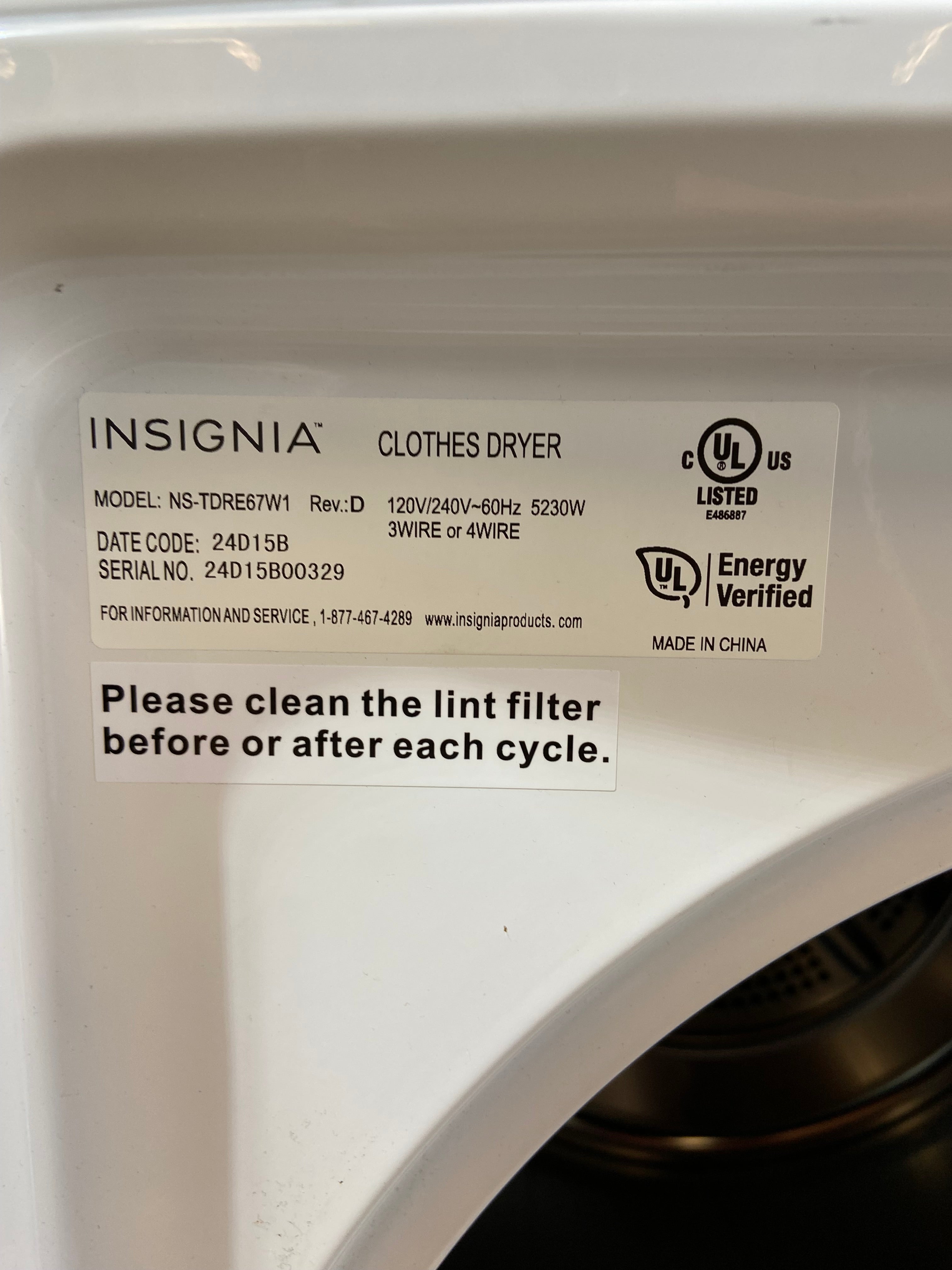 Insignia Dryer