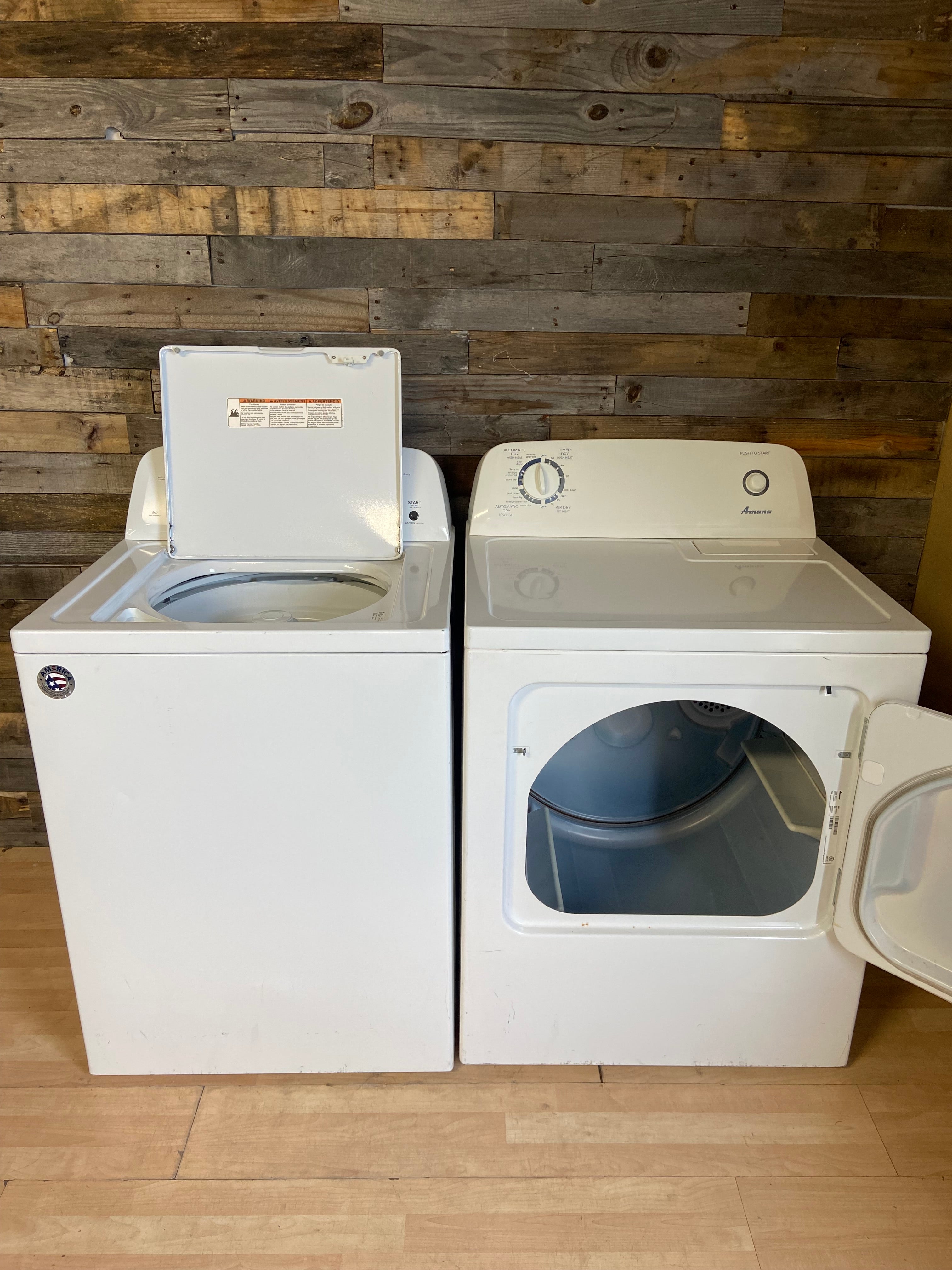 Amana White Top Load Set