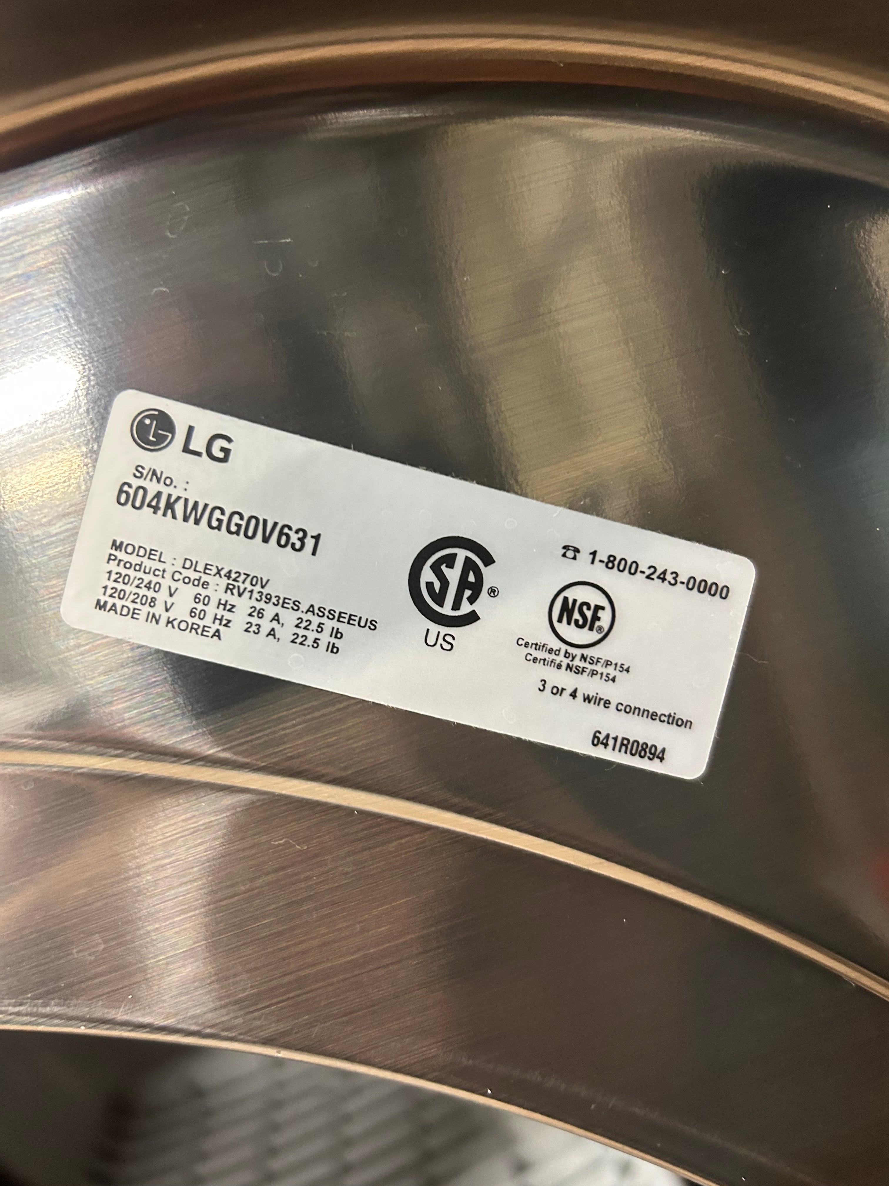 Stainless LG Steam Large Capacity Pedestal Front Load Set