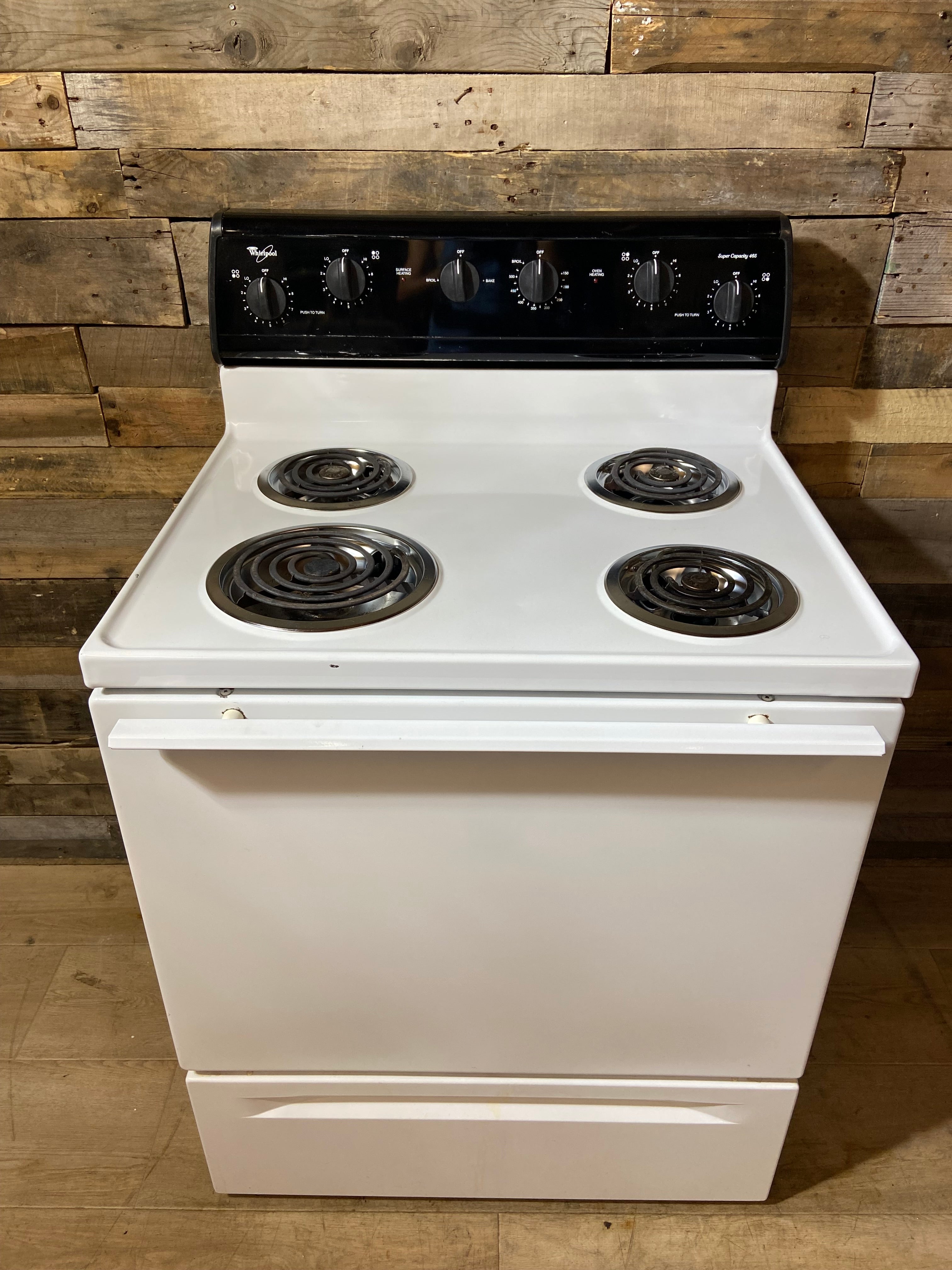 Whirlpool White 4 Burner Coil Top Range