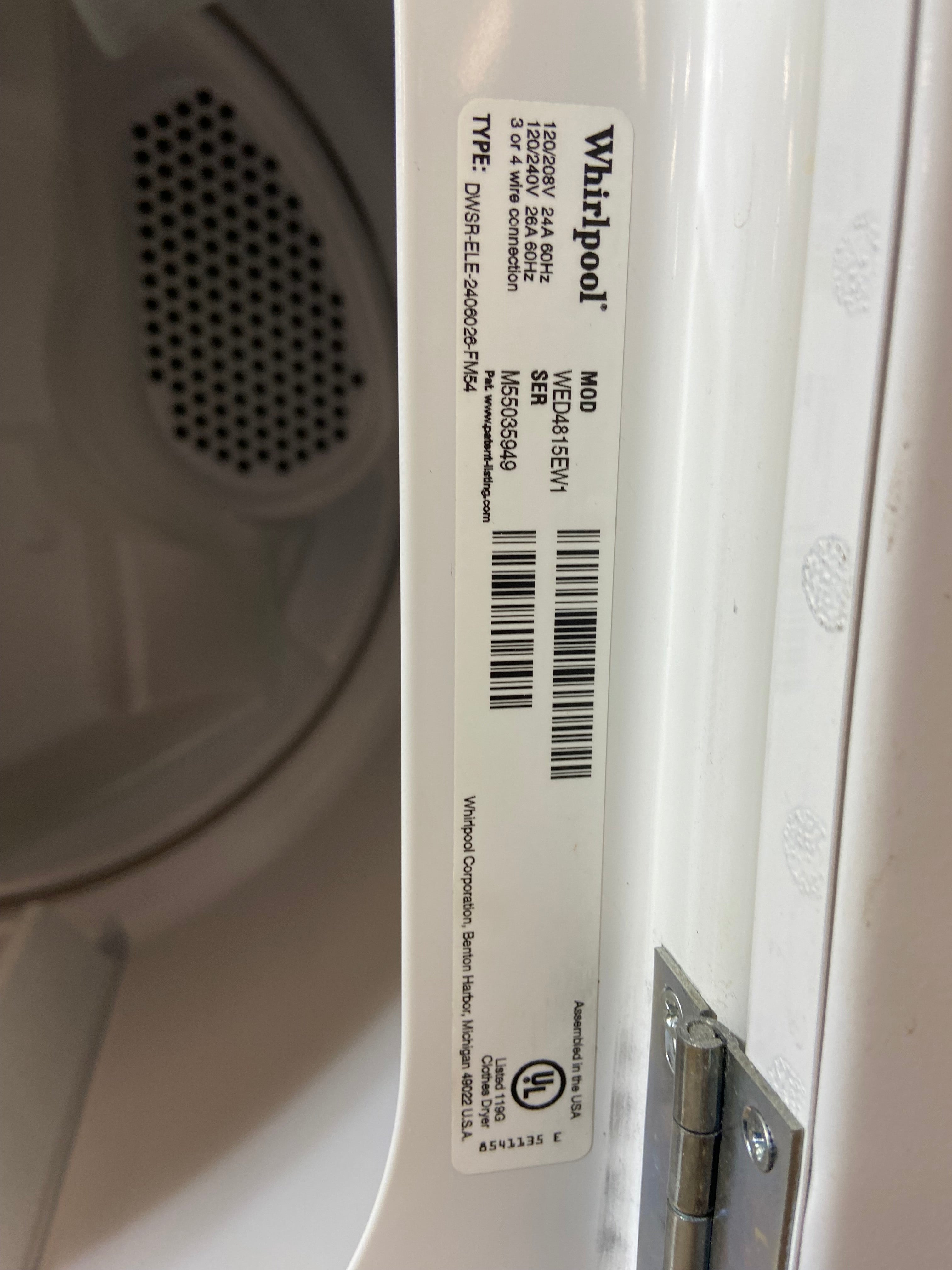 Whirlpool Large Capcity Dryer
