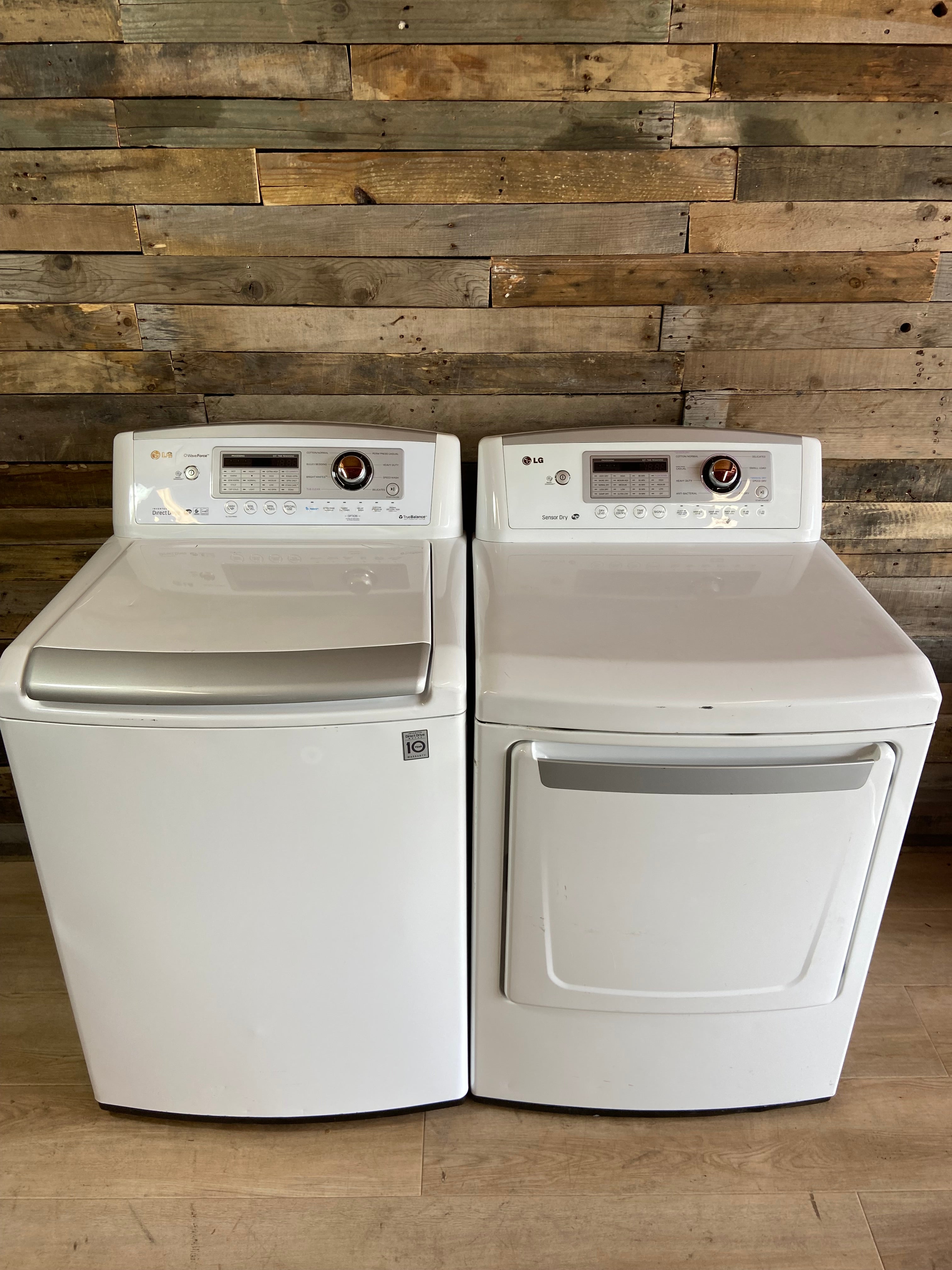 LG Large Capacity Top Load Washer Dryer Set