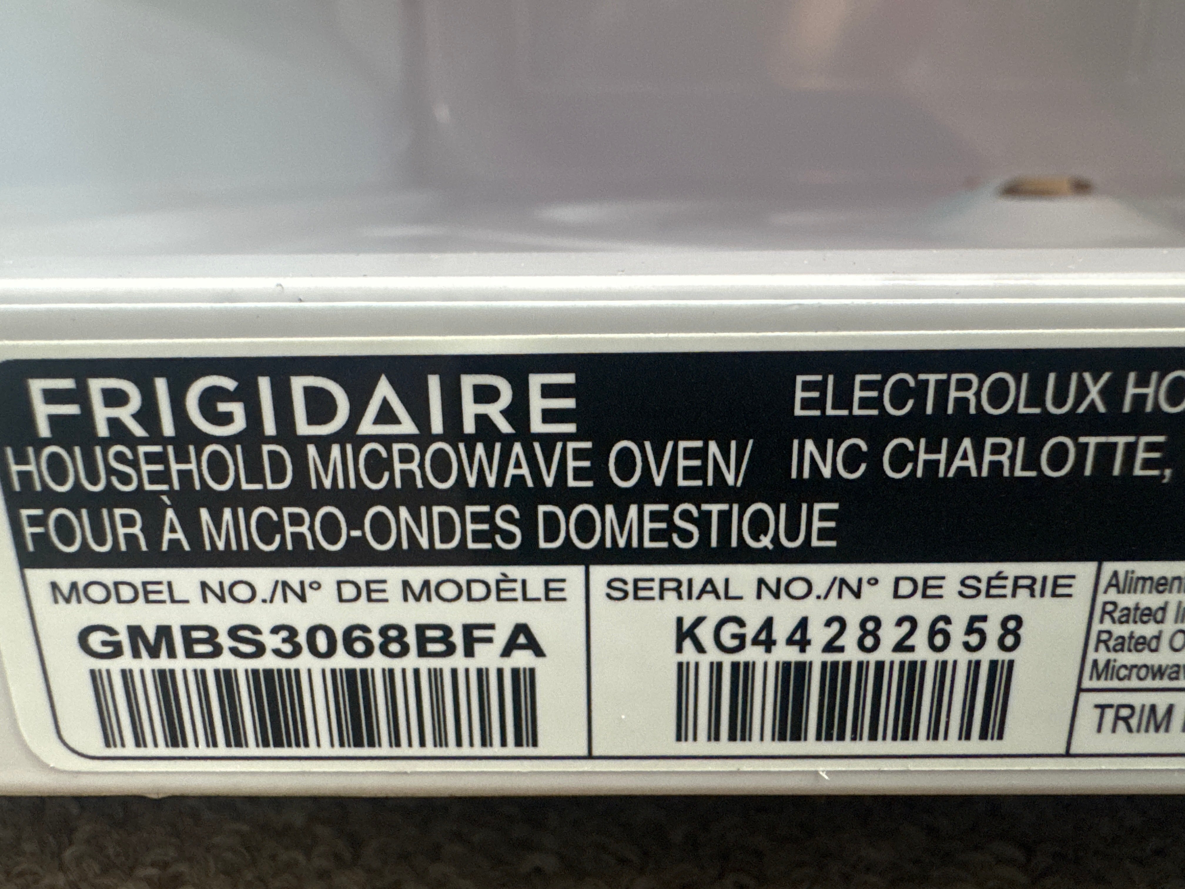 Black and Stainless Frigidaire Gallery 2.2 Cu. Ft. Built-In Microwave