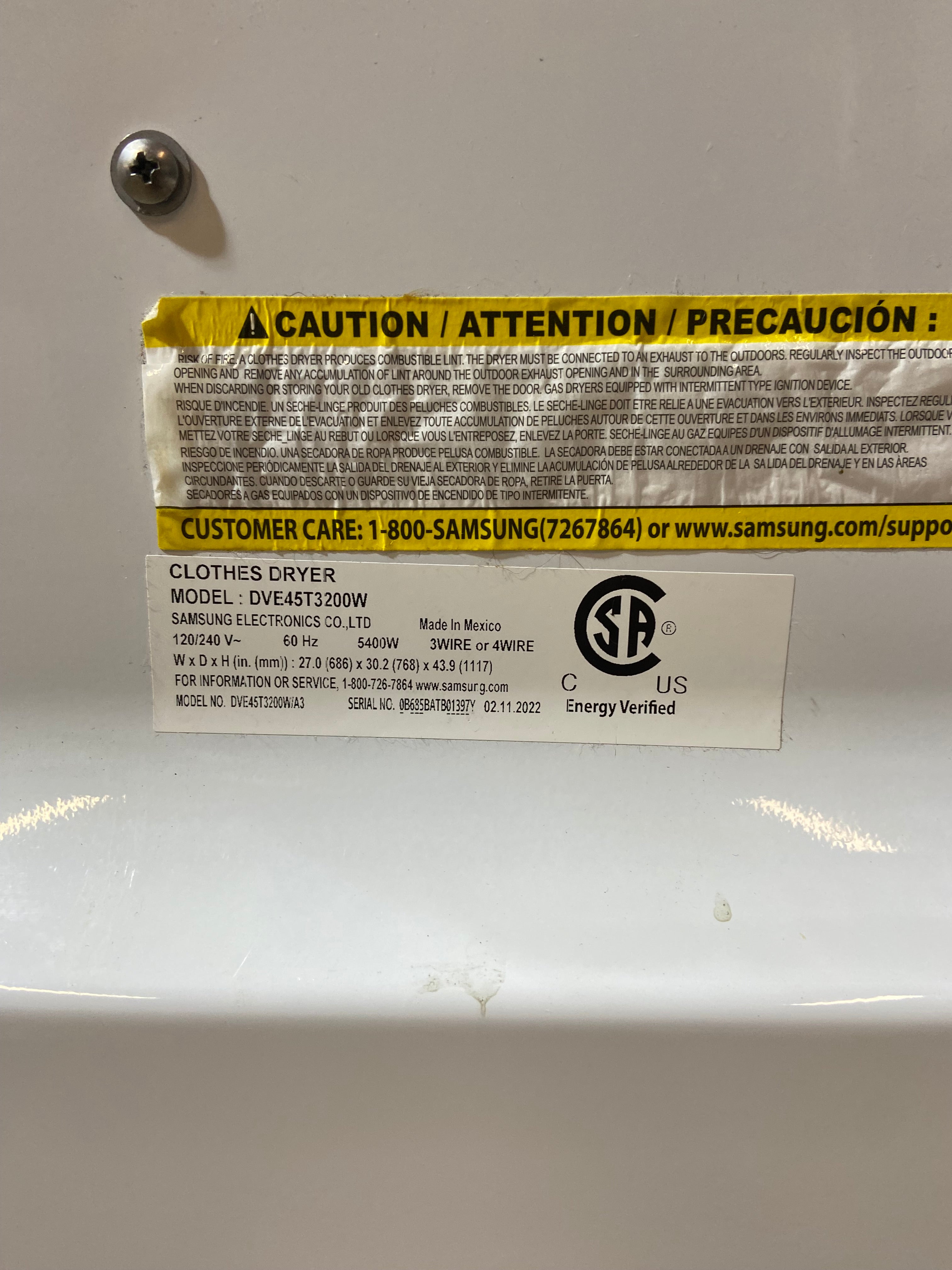 Samsung Large Capacity Washer & Dryer Set