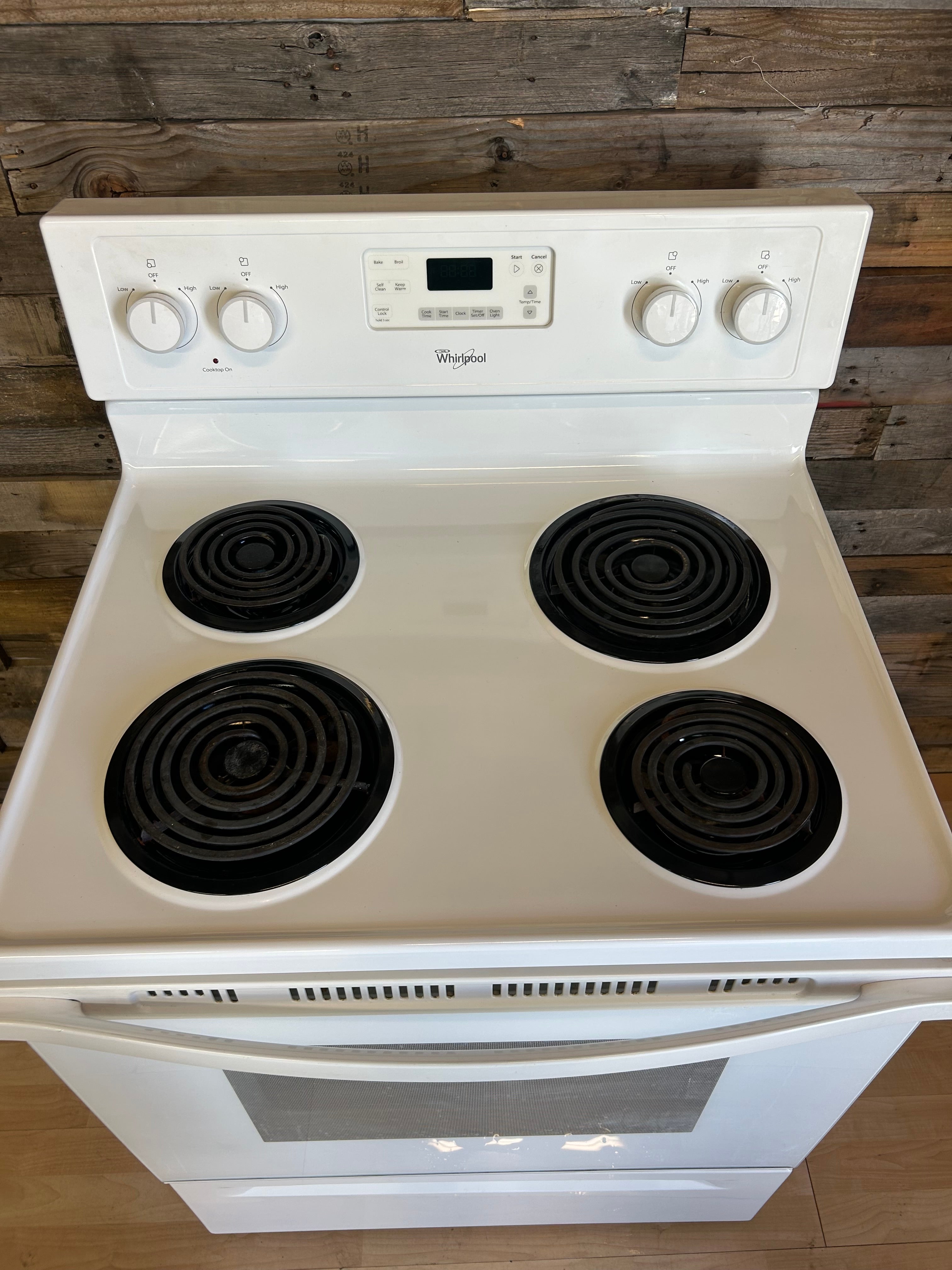White Whirlpool Coil Top Range
