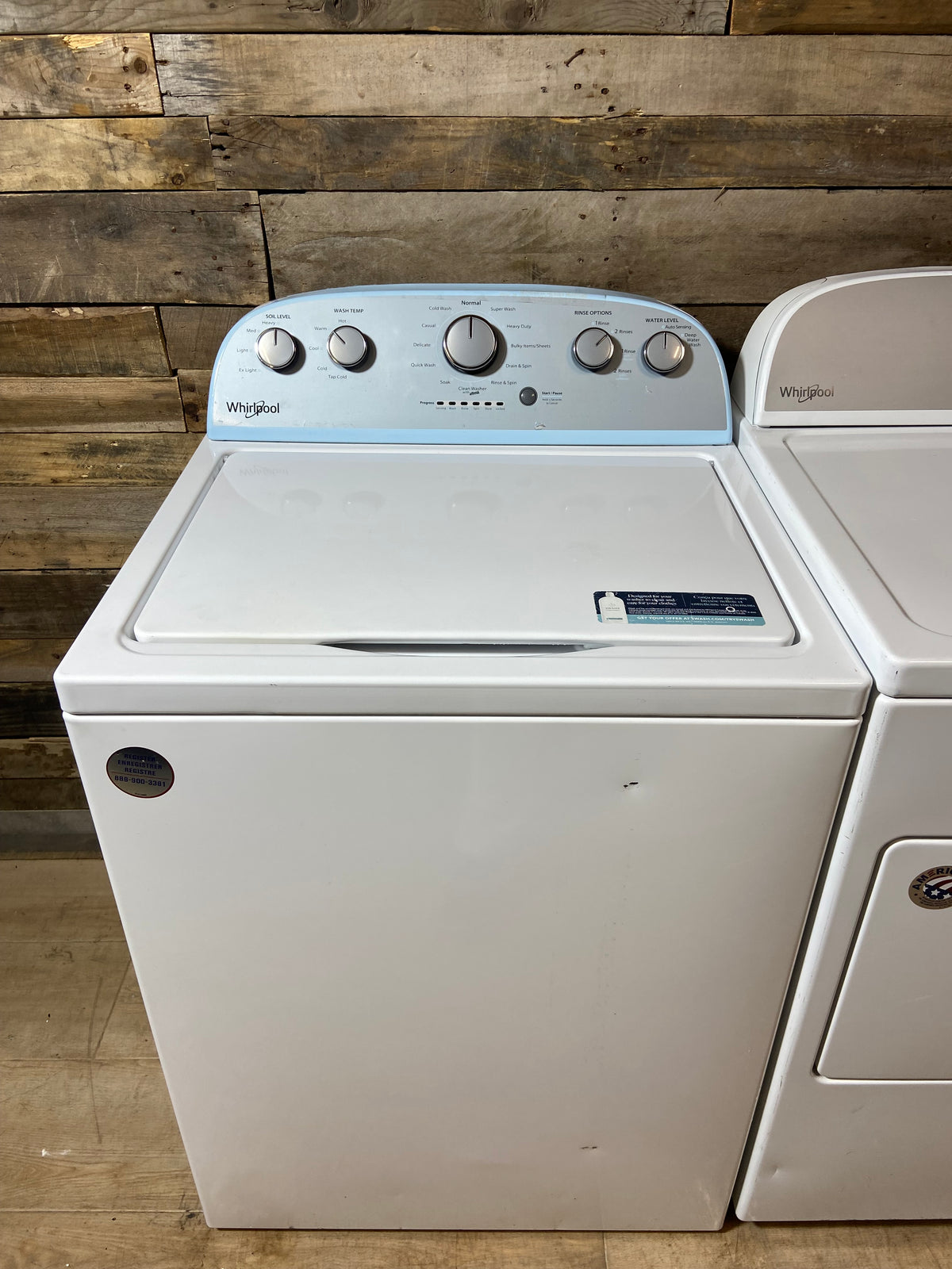 Whirlpool Top Load Grey Panel Washer & Dryer Set