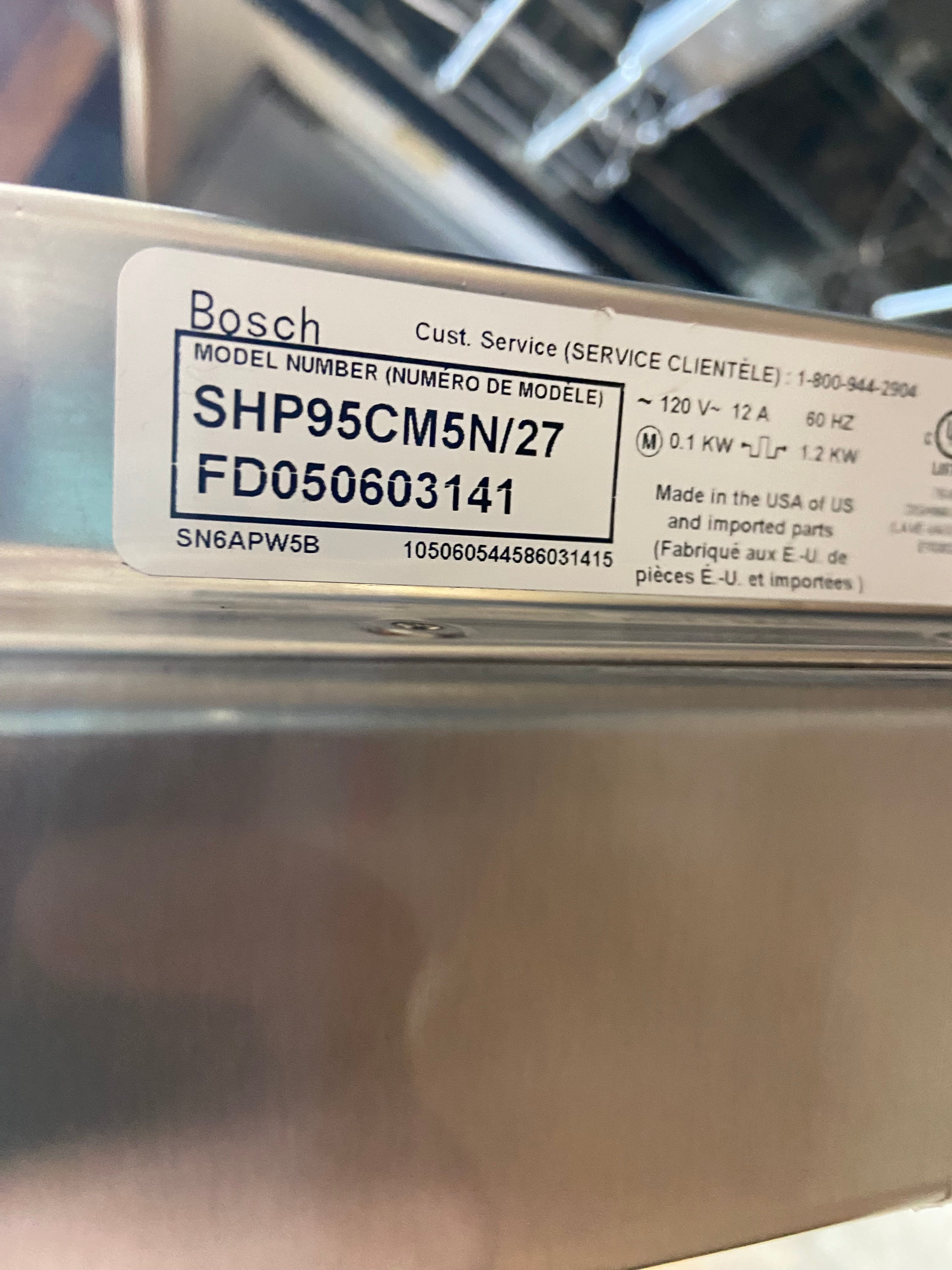 Bosch 500 Series Stainless Steel Dishwasher