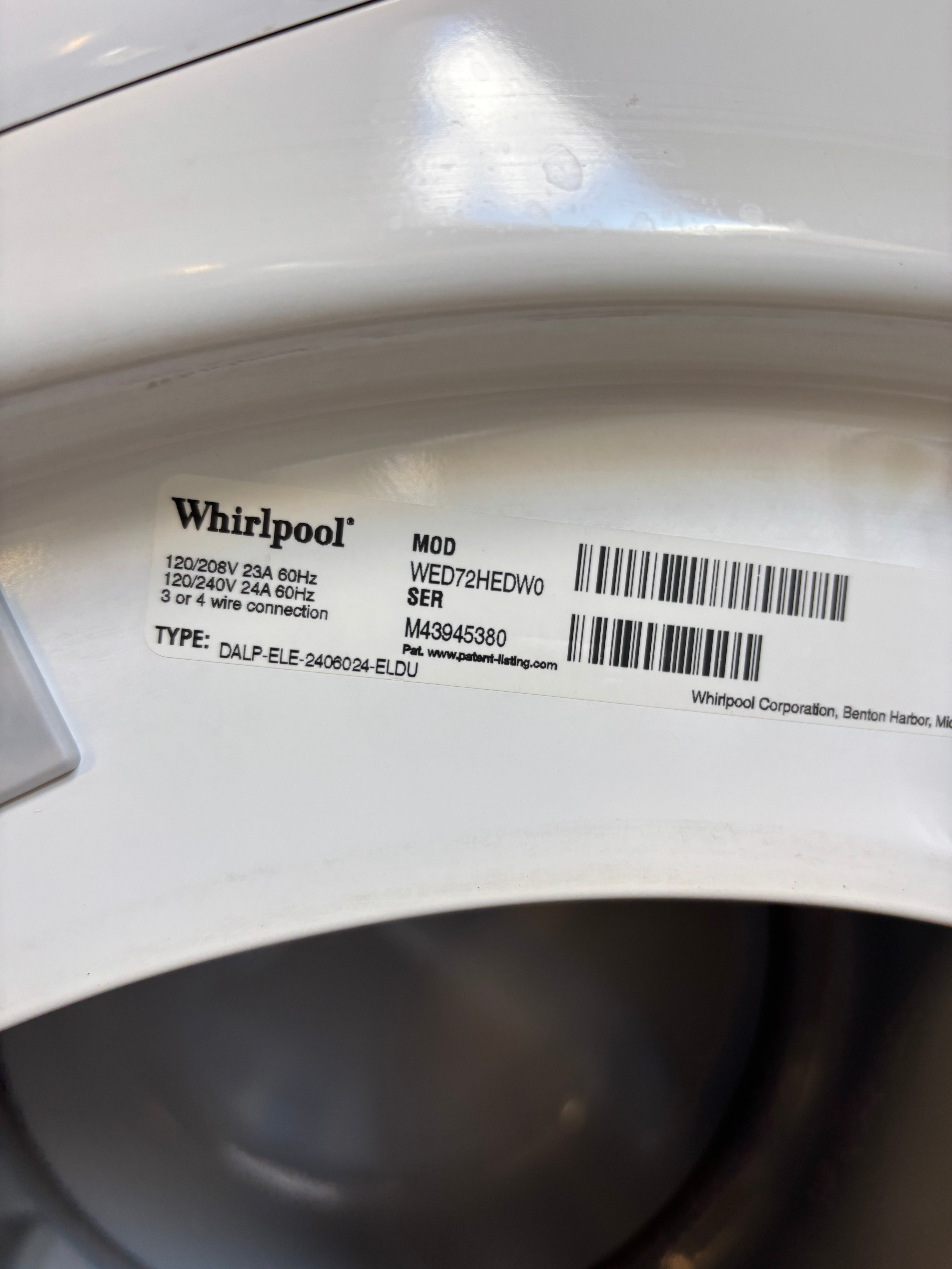 White Whirlpool Duet Dryer