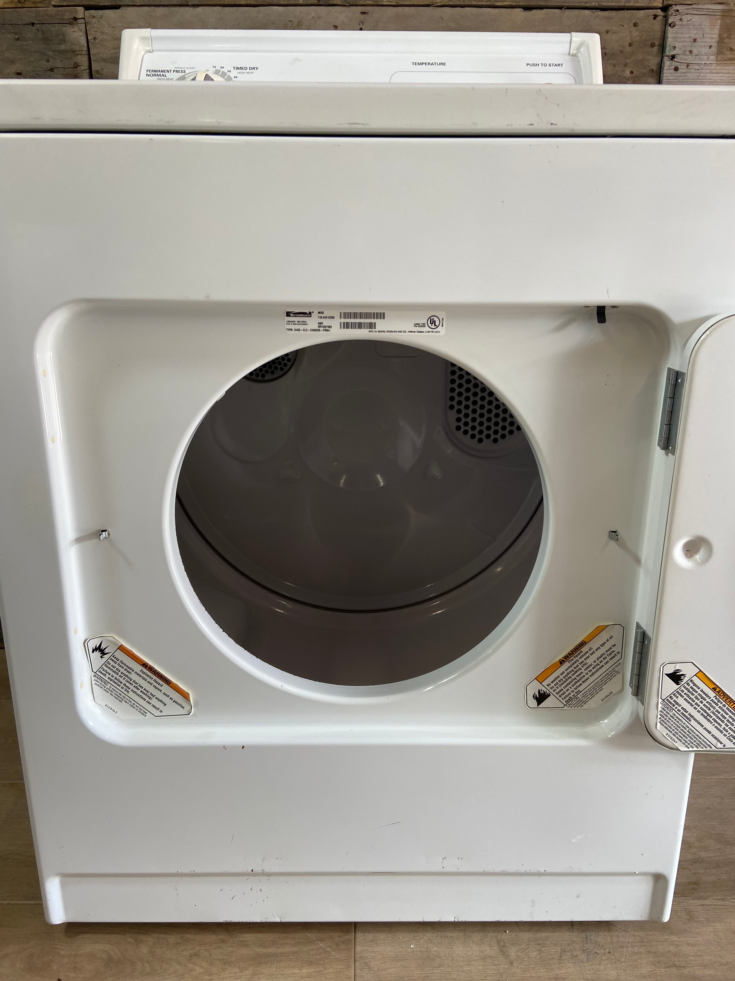 White Kenmore Dryer