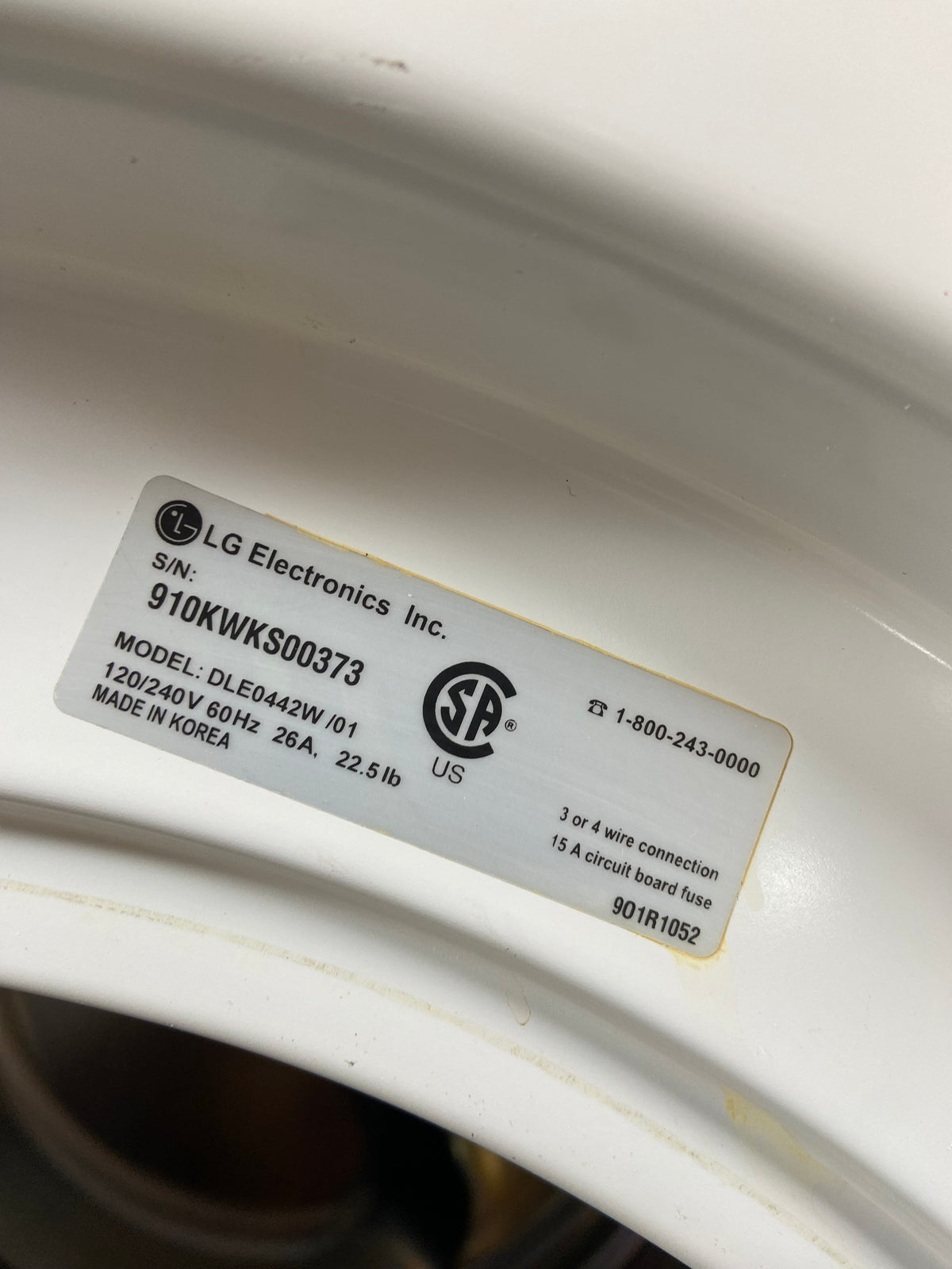 LG Front Load Style Dryer