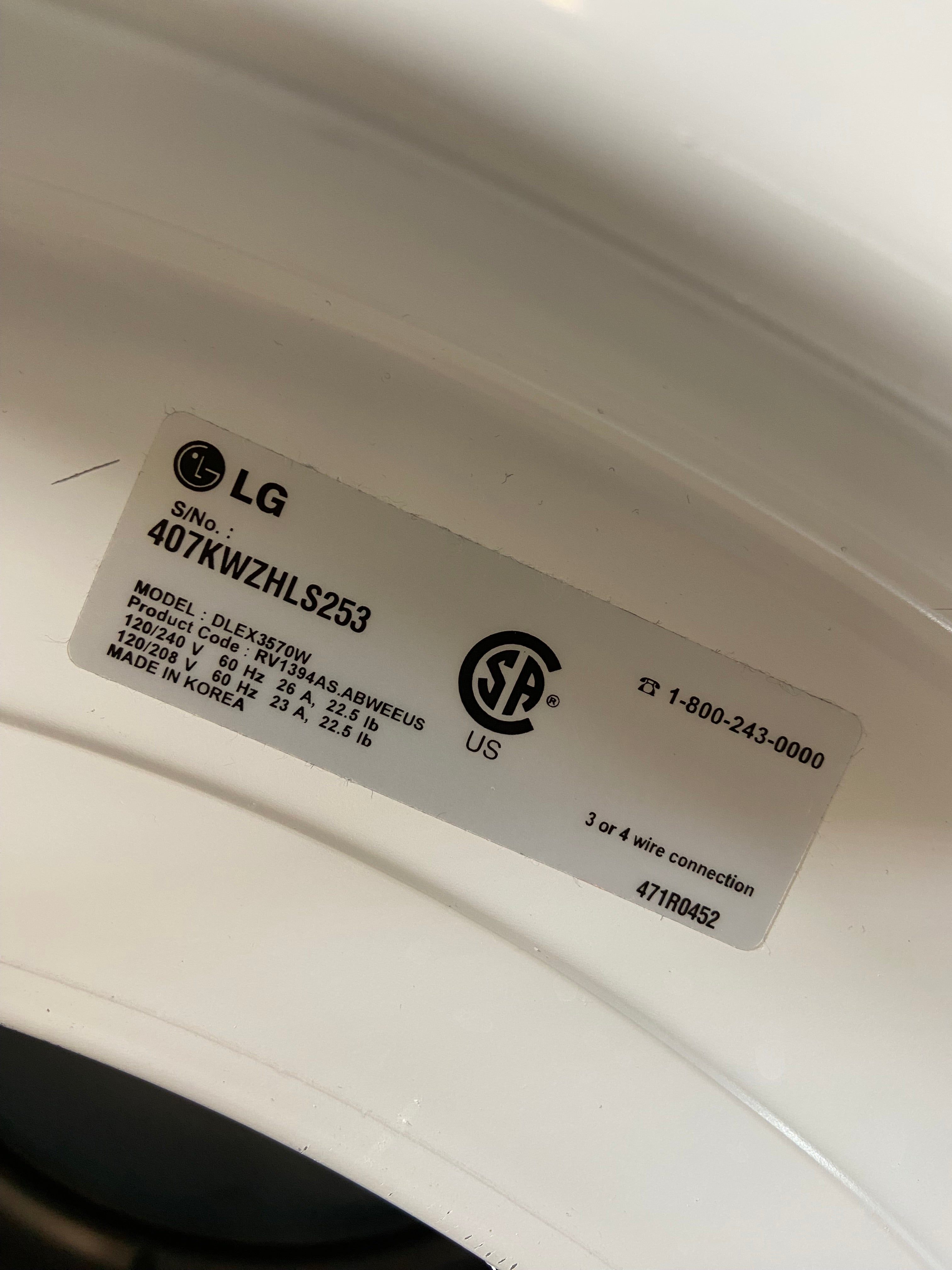 LG Front Load White Washer & Dryer Set