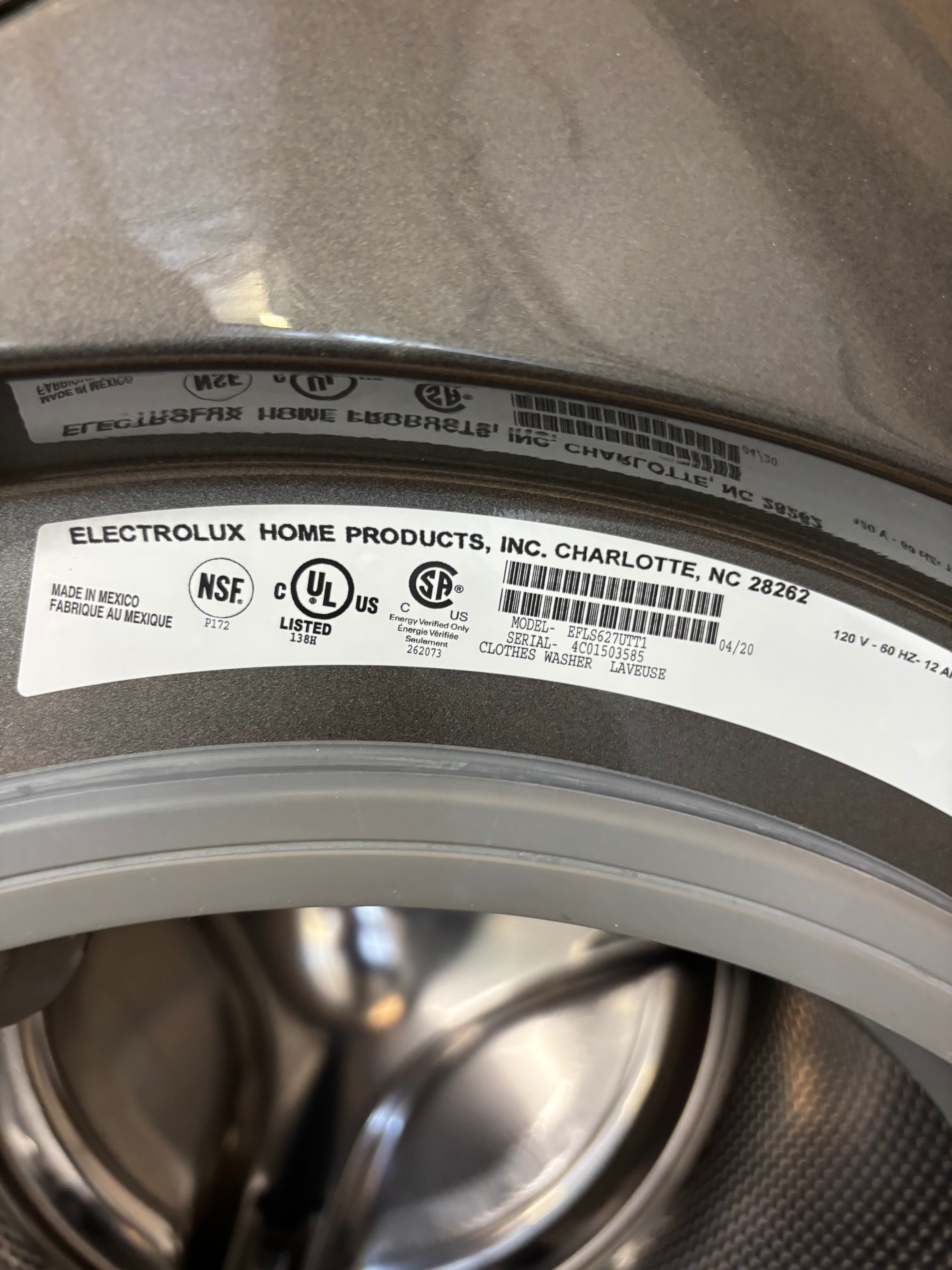 Electrolux Grey Front Load Washer
