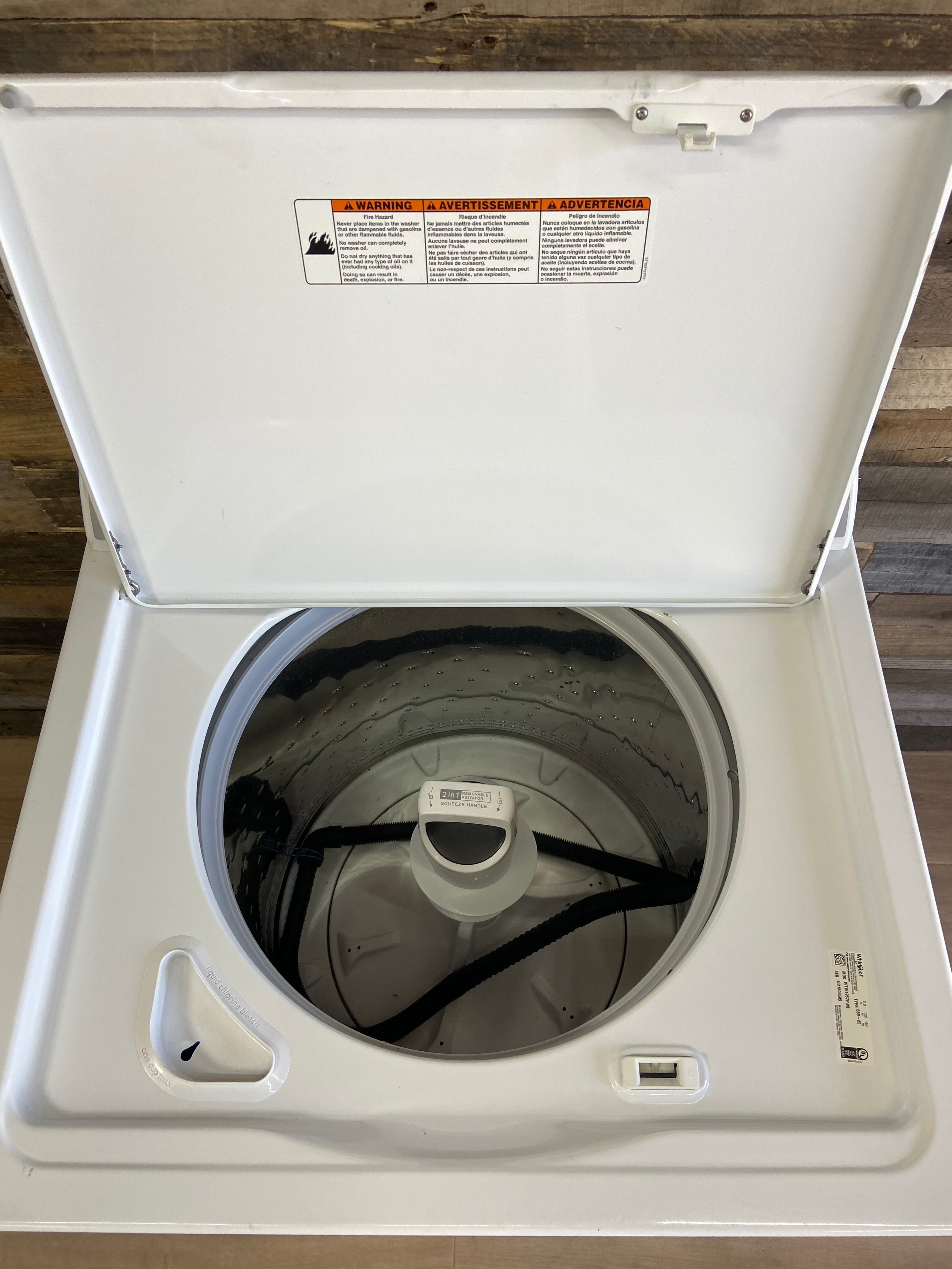 Whirlpool 2in1 Removable Agitator Washer