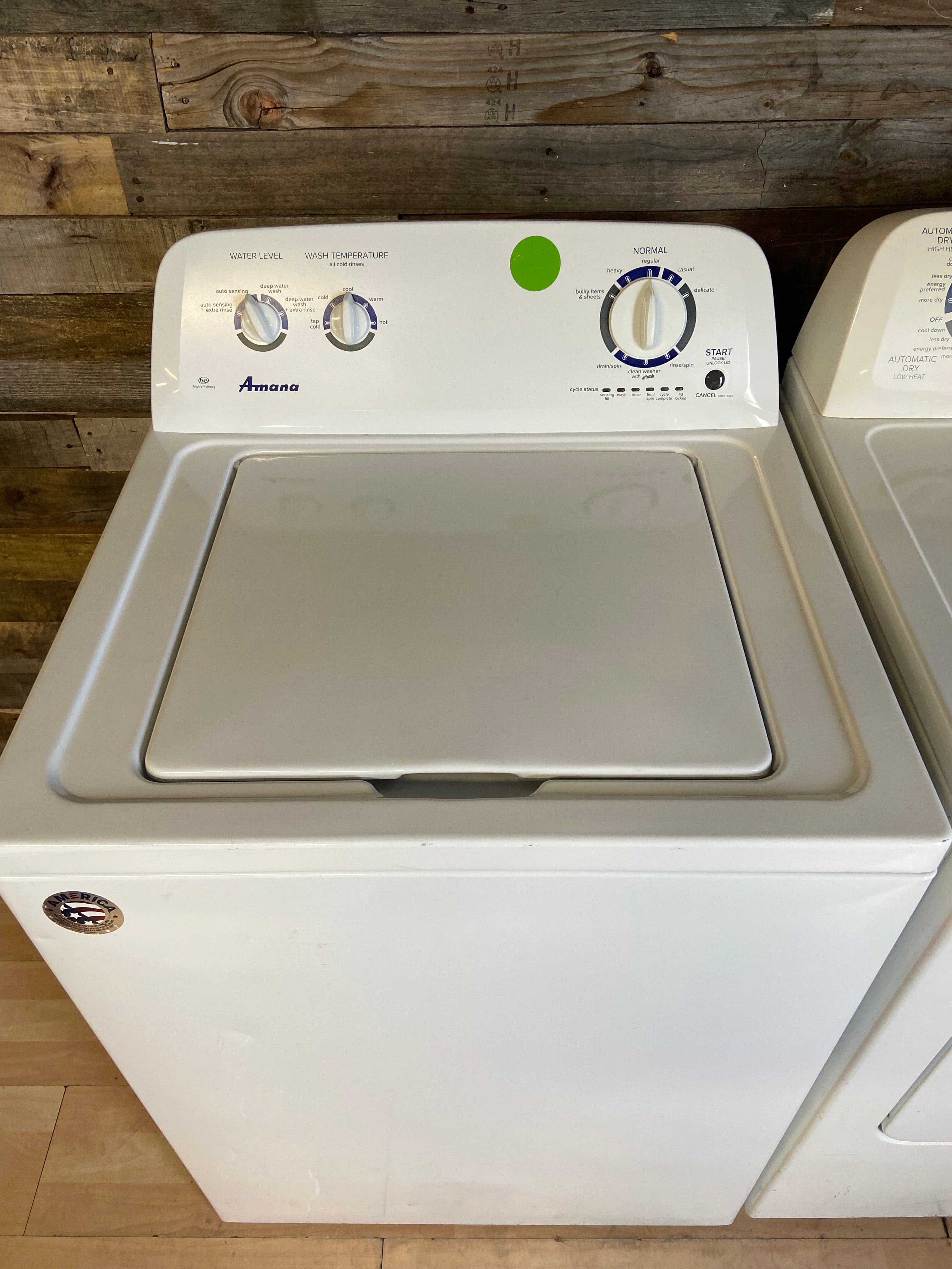 Amana White Top Load Set