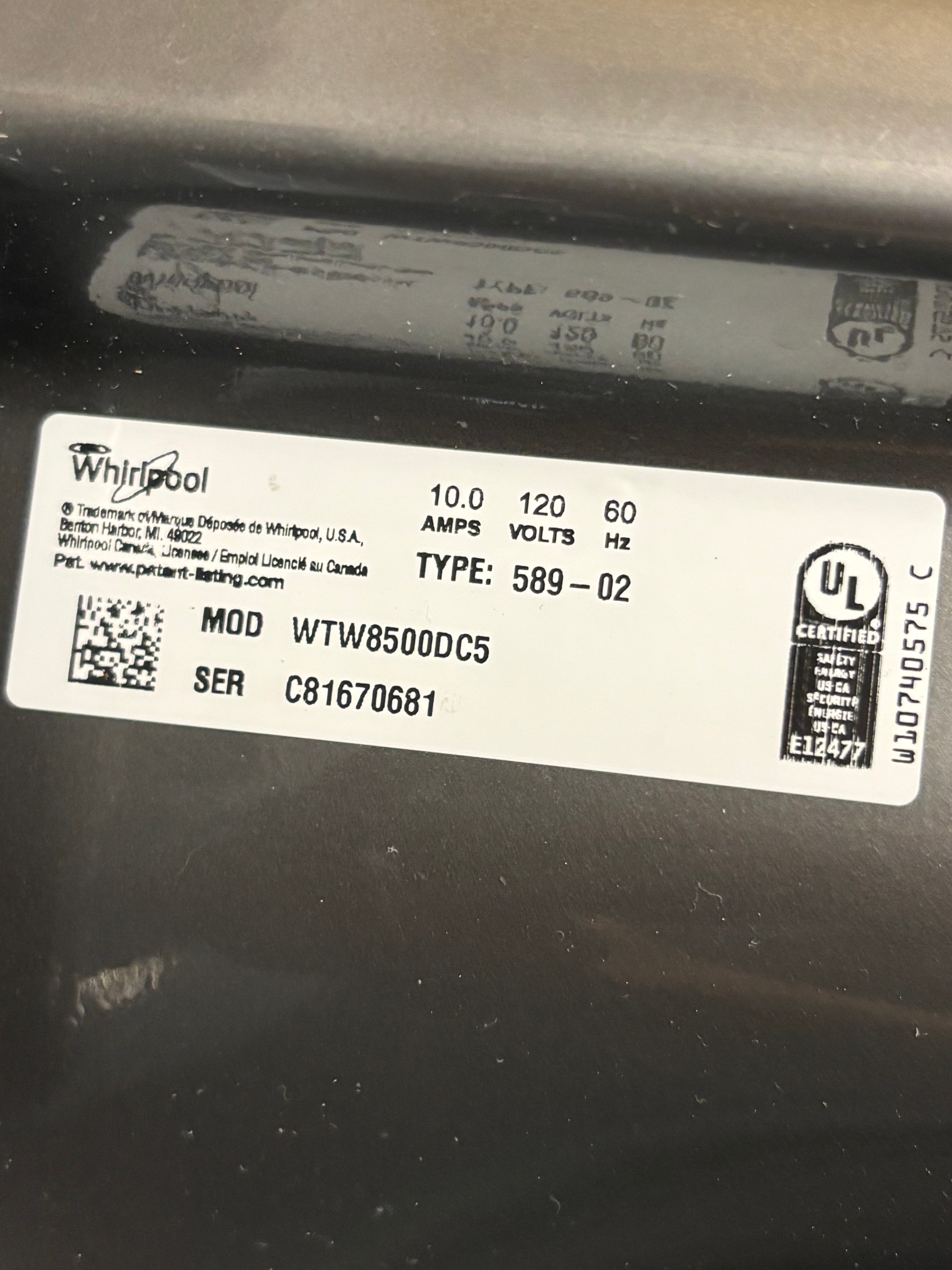 Grey Whirlpool Cabrio Top Load Set