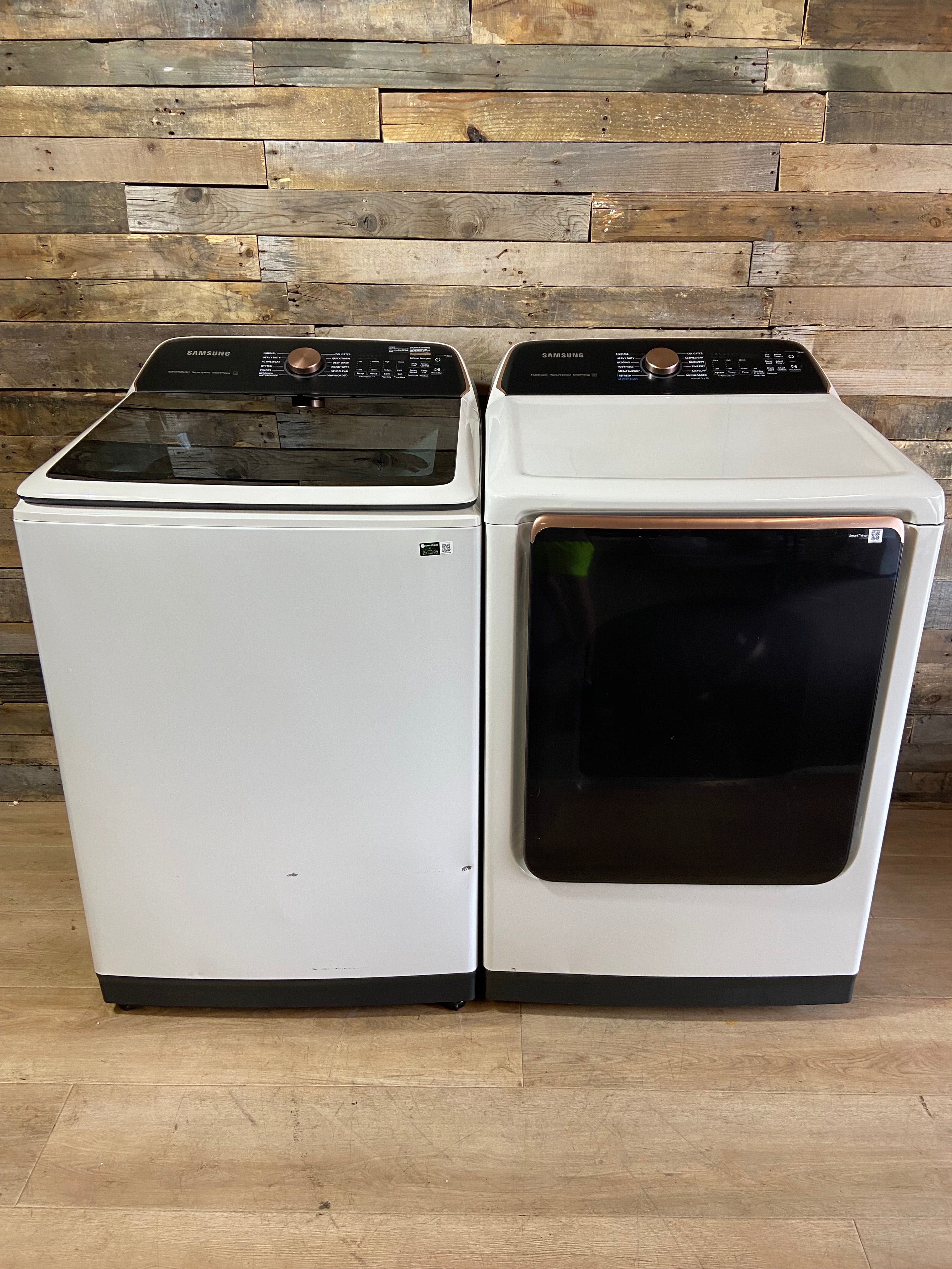 Samsung 5.0 Cu White/ Rose Gold Washer & Dryer Set
