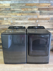 Samsung Black Stainless Super Capacity Glass Top Washer & Dryer Set