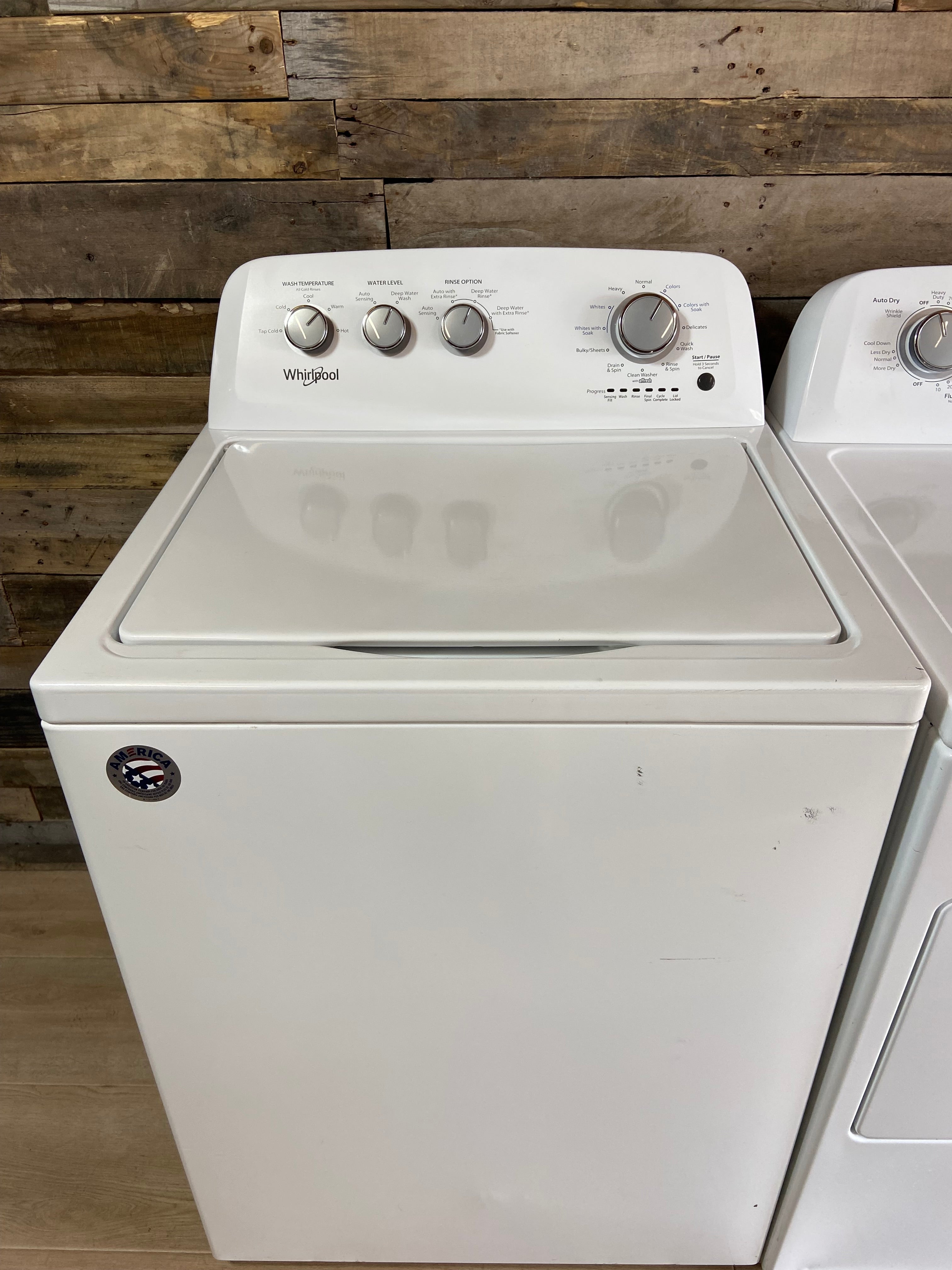 Whirlpool Top Load Stainless Steel Drum Washer Dryer Set